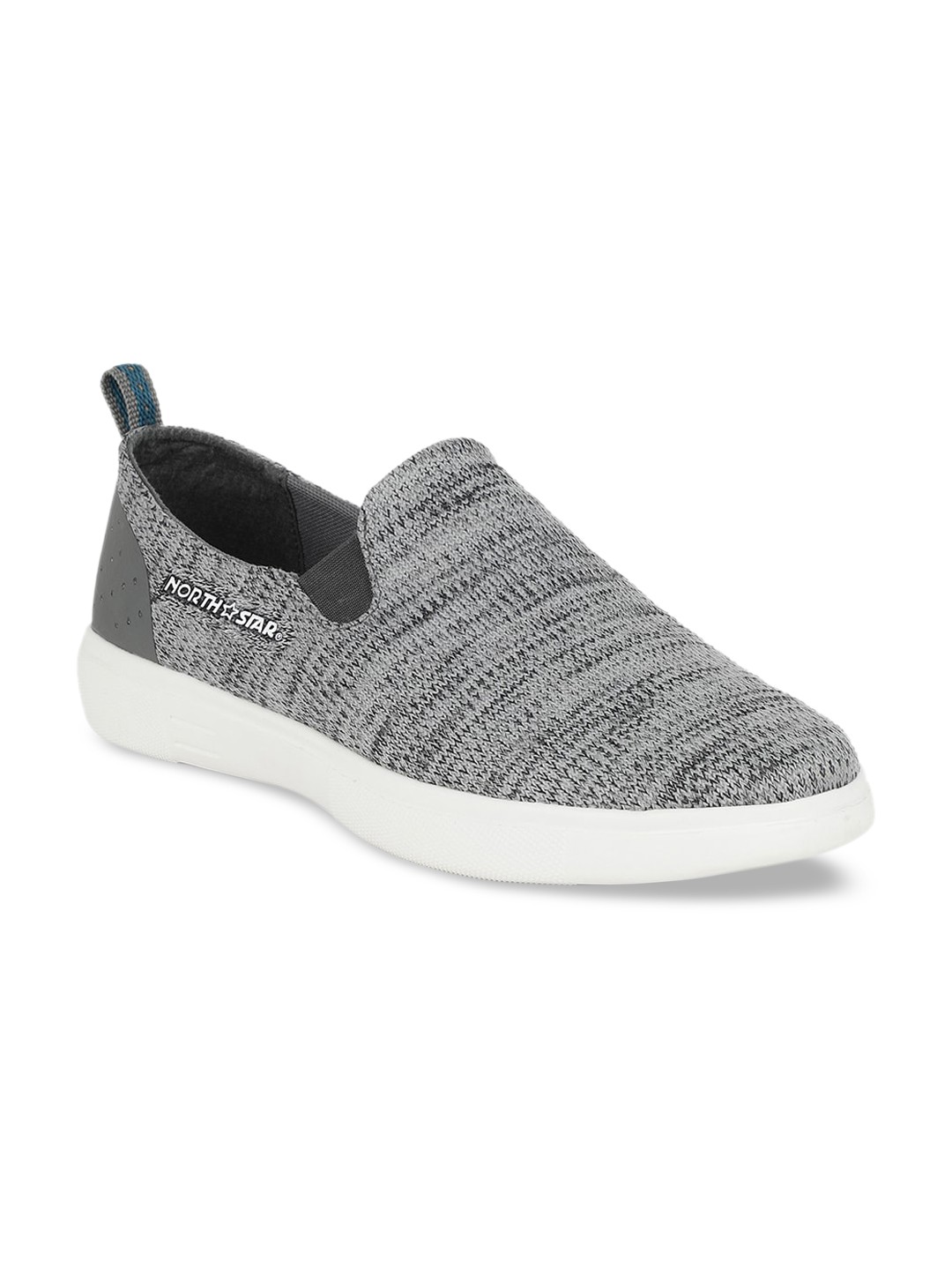 

North Star Men Grey Woven Design Slip-On Sneakers