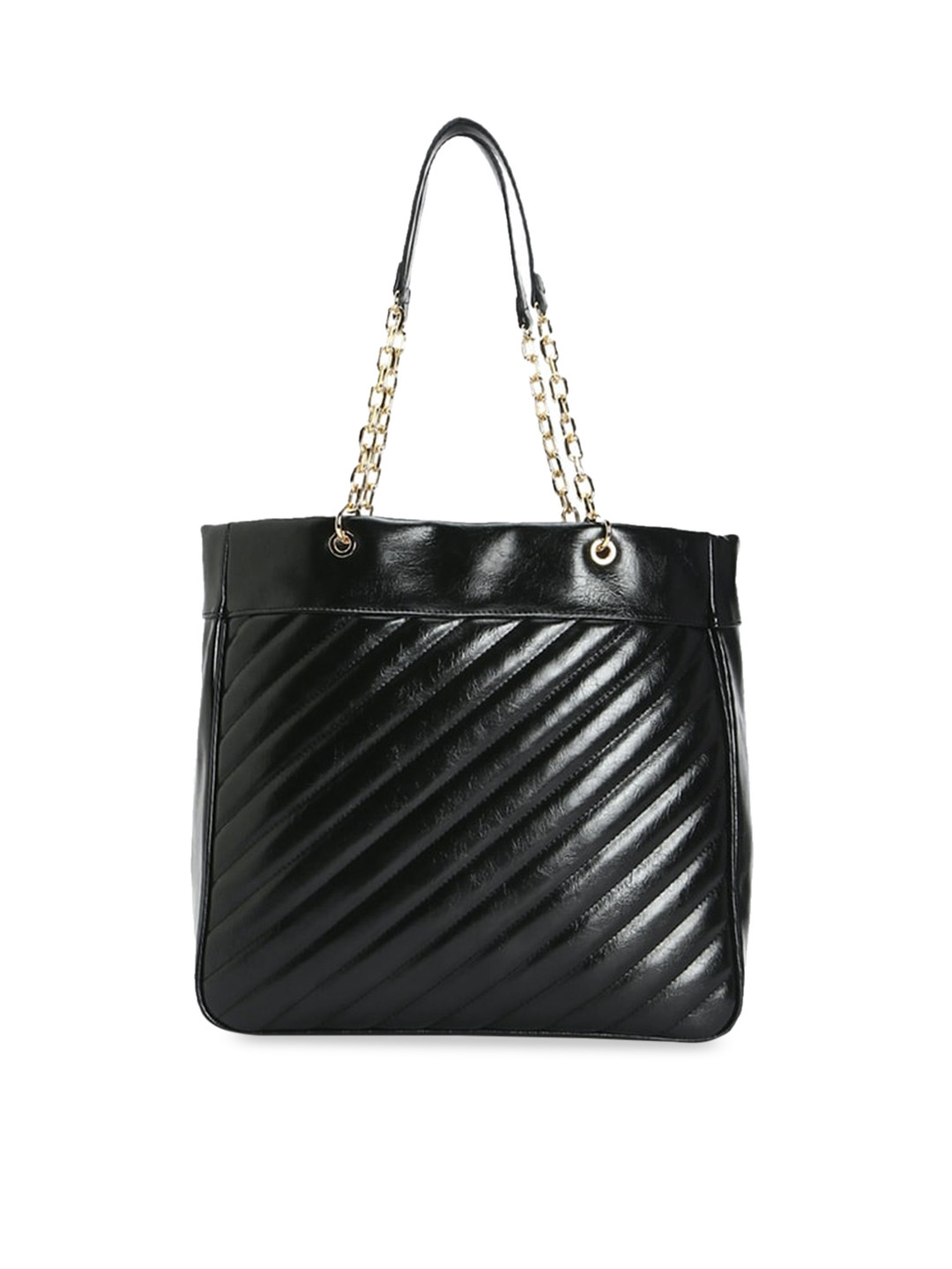 

FOREVER 21 Black Striped Tote Bag