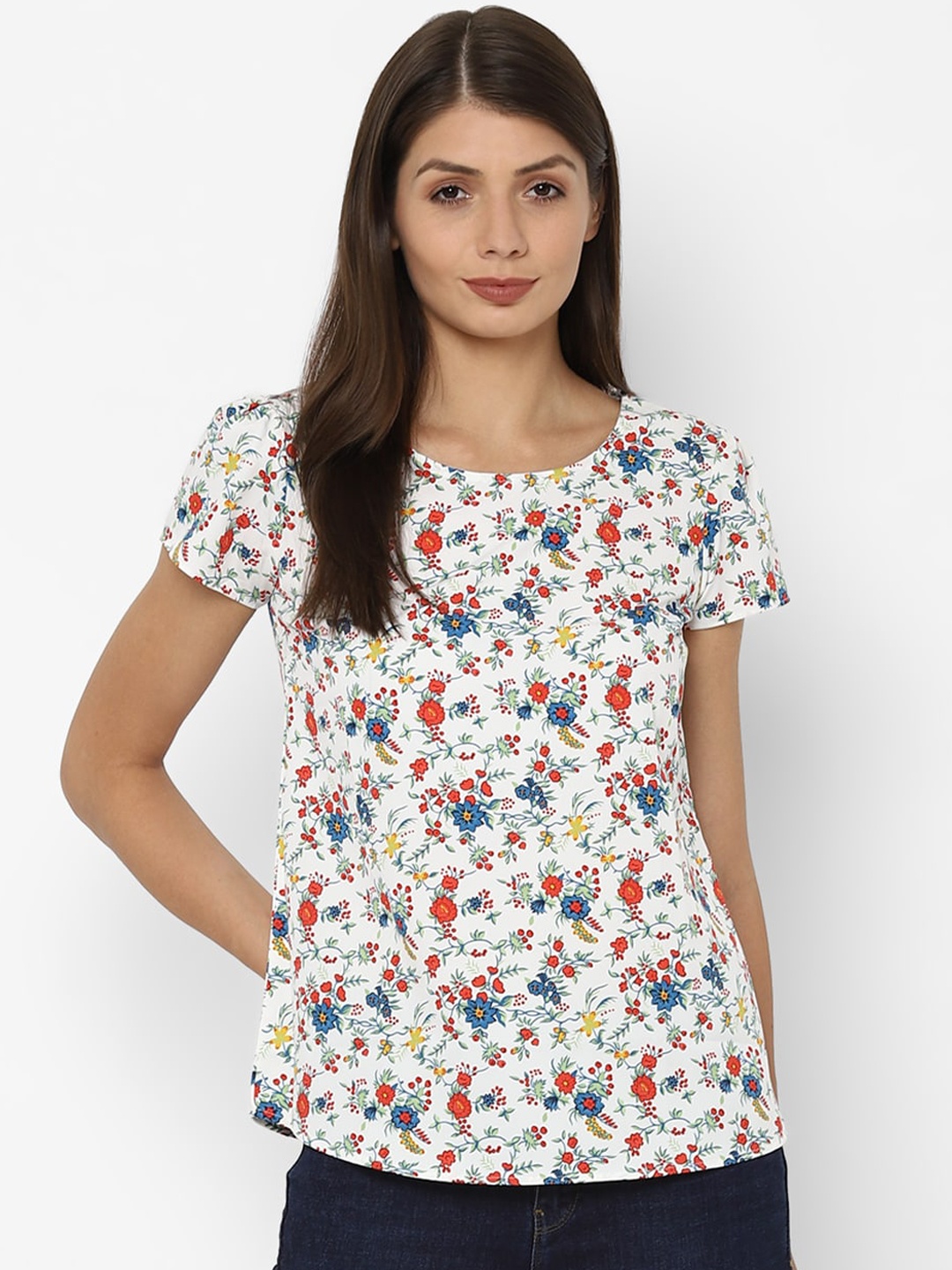 

Allen Solly Woman White Floral Printed Regular Top