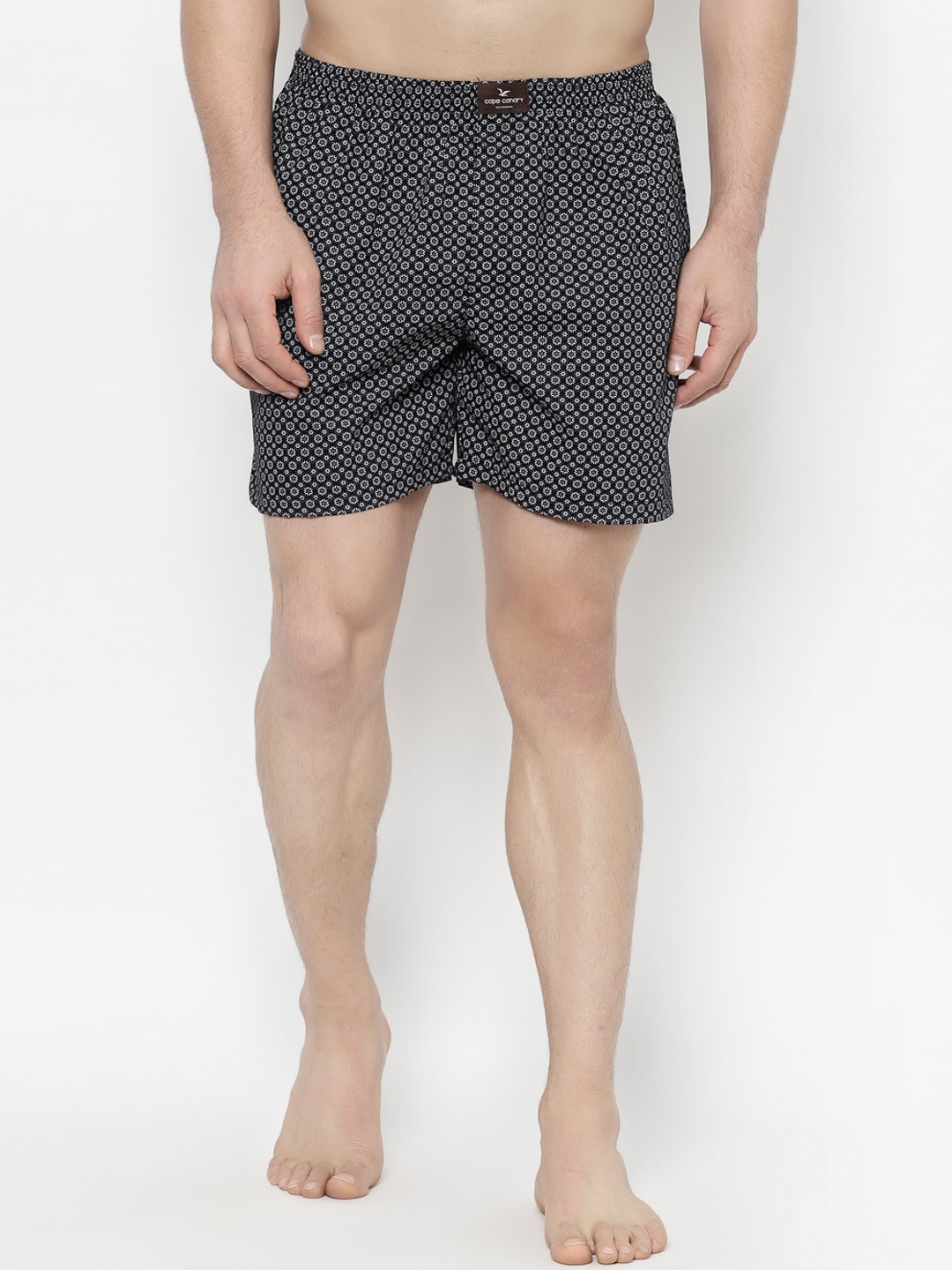 

cape canary Men Black & White Printed Boxers CCAMBXVINTAGEGMT