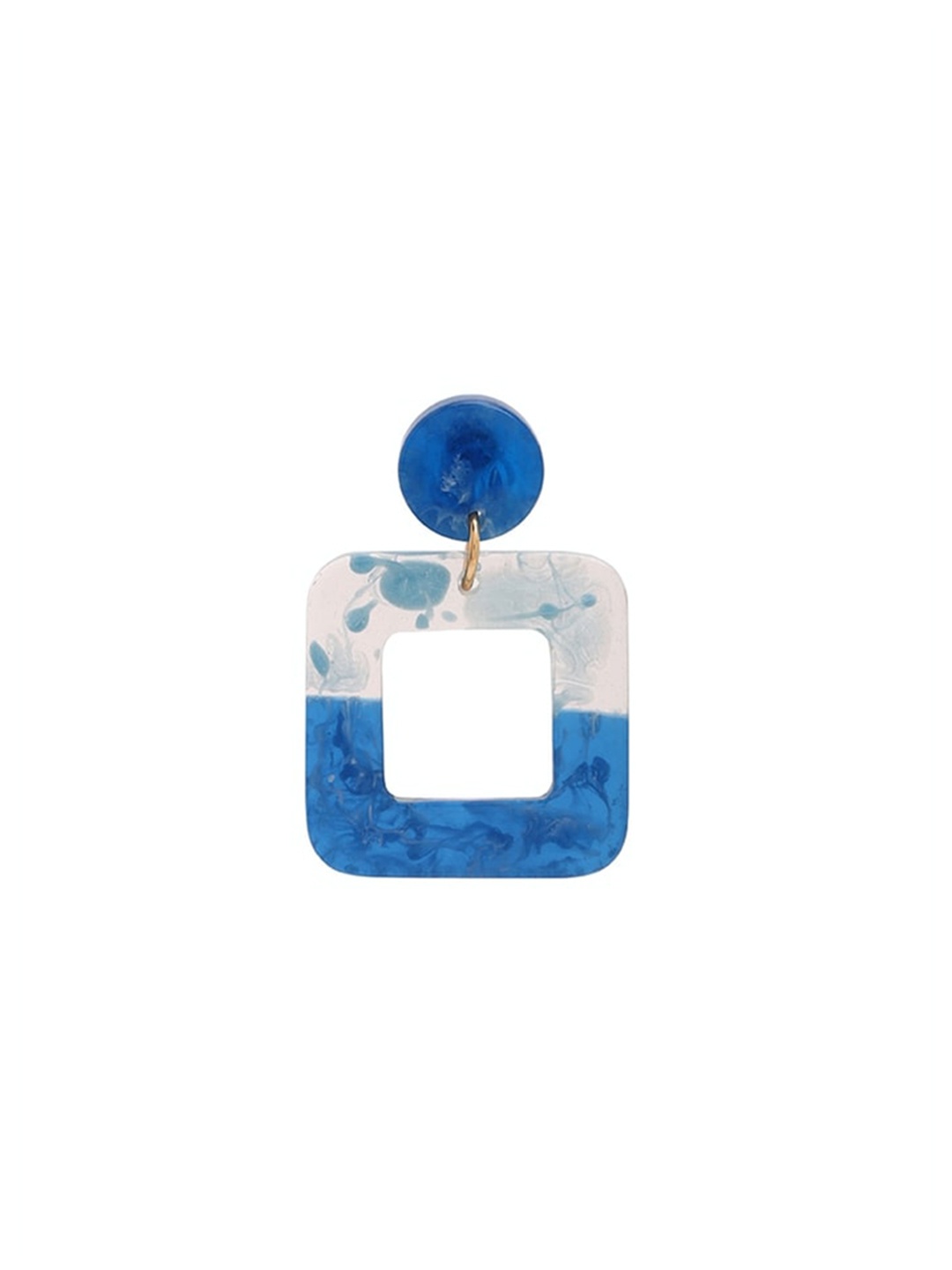 

FOREVER 21 Blue & Off-White Square Drop Earrings