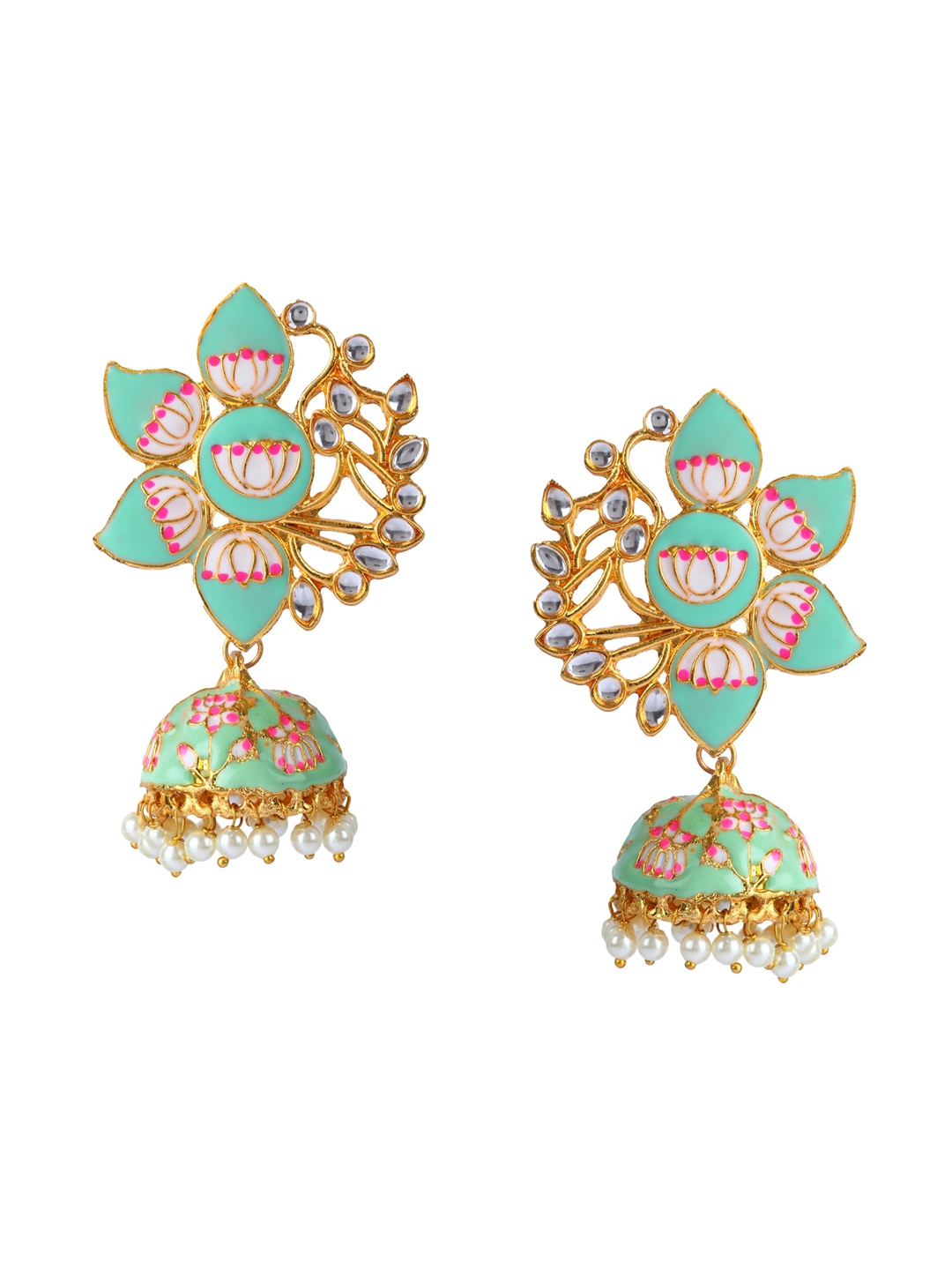 

ANIKAS CREATION Sea Green Contemporary Jhumkas