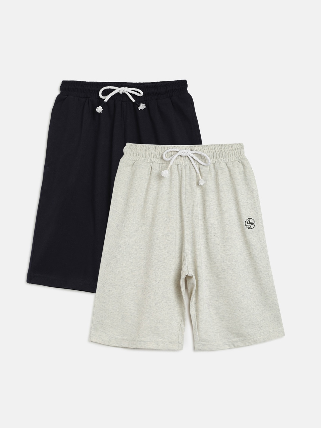 Lil Tomatoes Boys Pack of 2 Solid Regular Fit Bermuda Shorts, Grey
