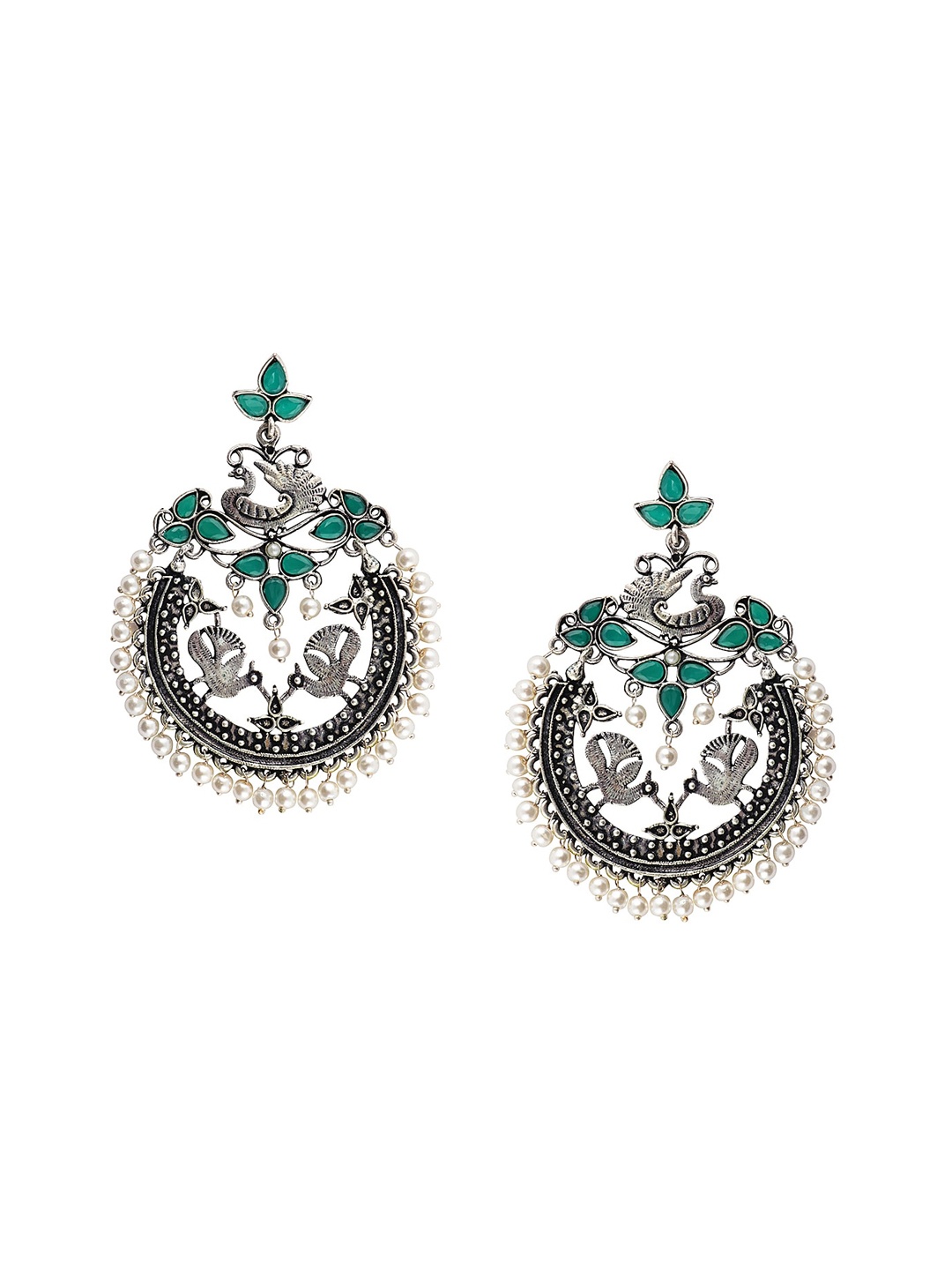 

Fabstreet Silver-Toned Contemporary Chandbalis