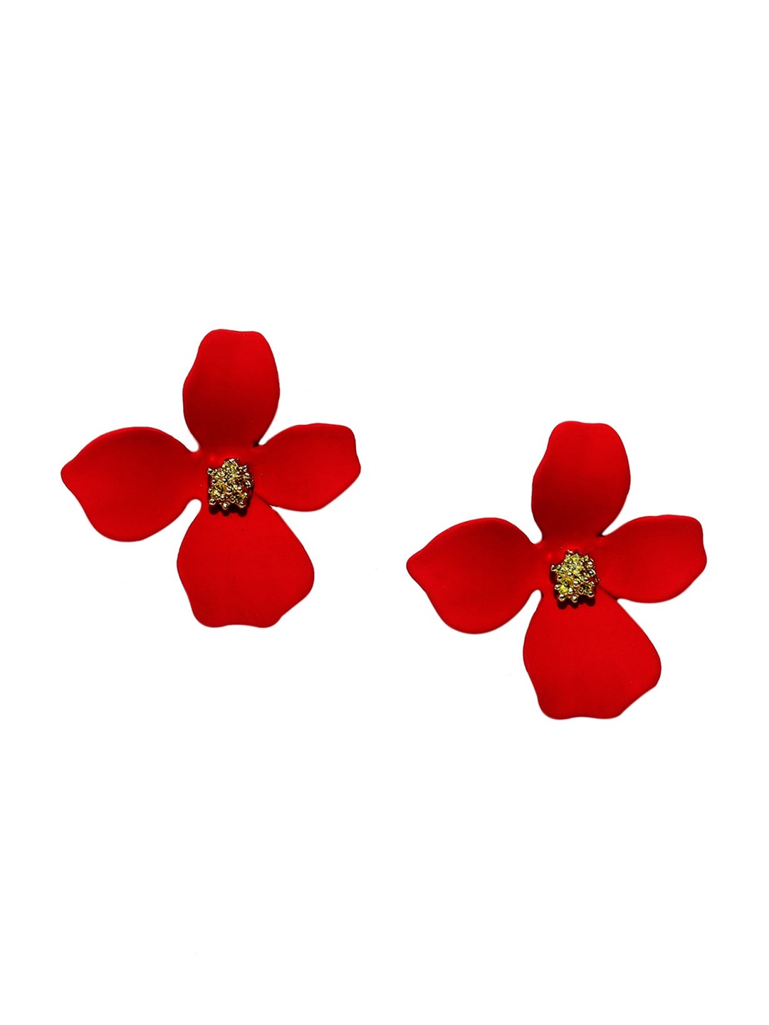 

OOMPH Red Oversized Floral Studs