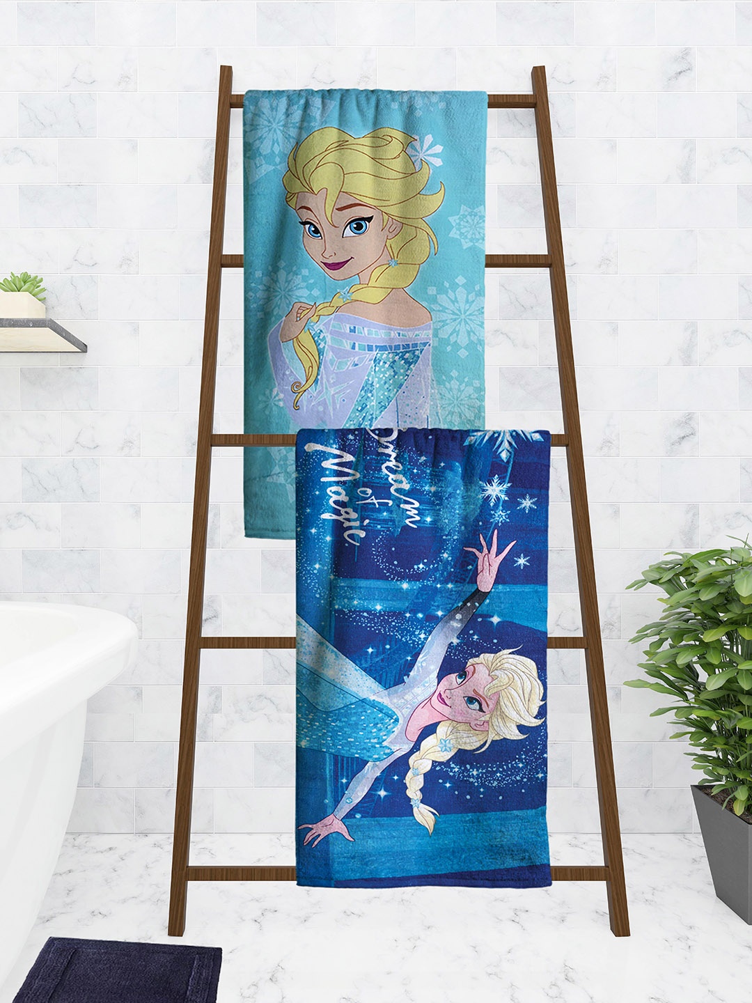 

Athom Trendz Disney Kids Set Of 2 Printed 350 GSM Bath Towels, Multi