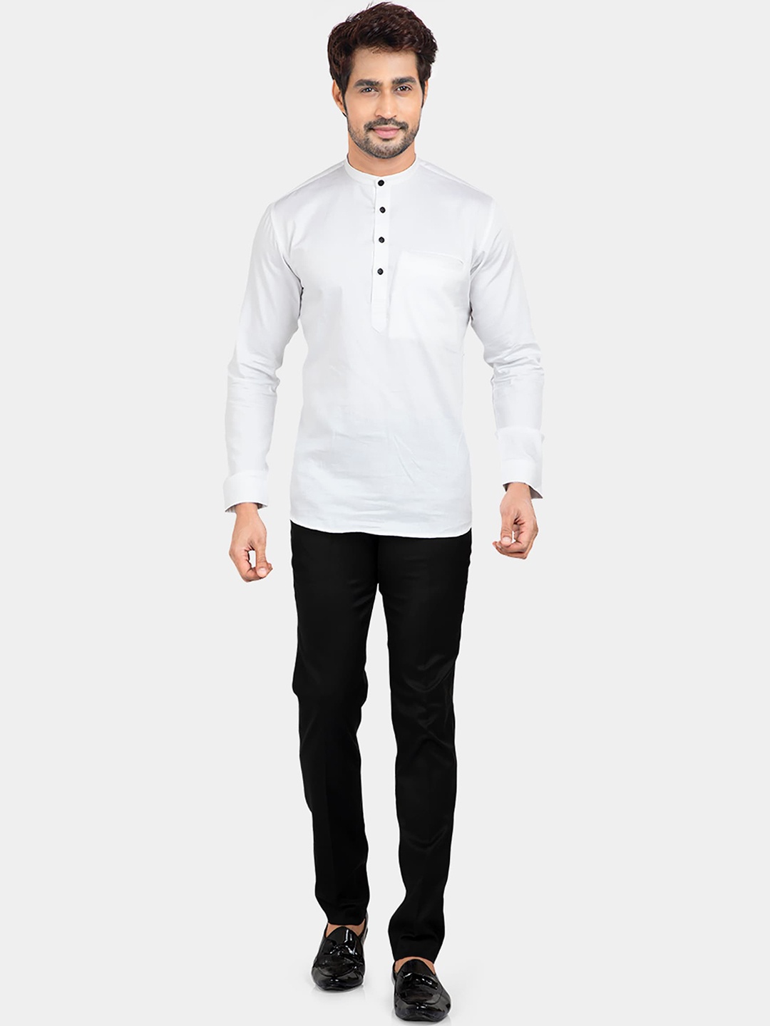 

N Dot Men White Tailored Fit Solid Casual Shirt