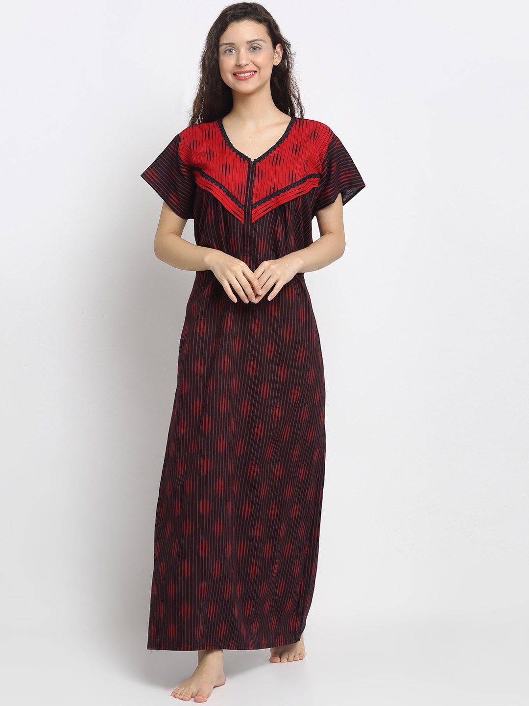 

Secret Wish Women Black Printed Maxi