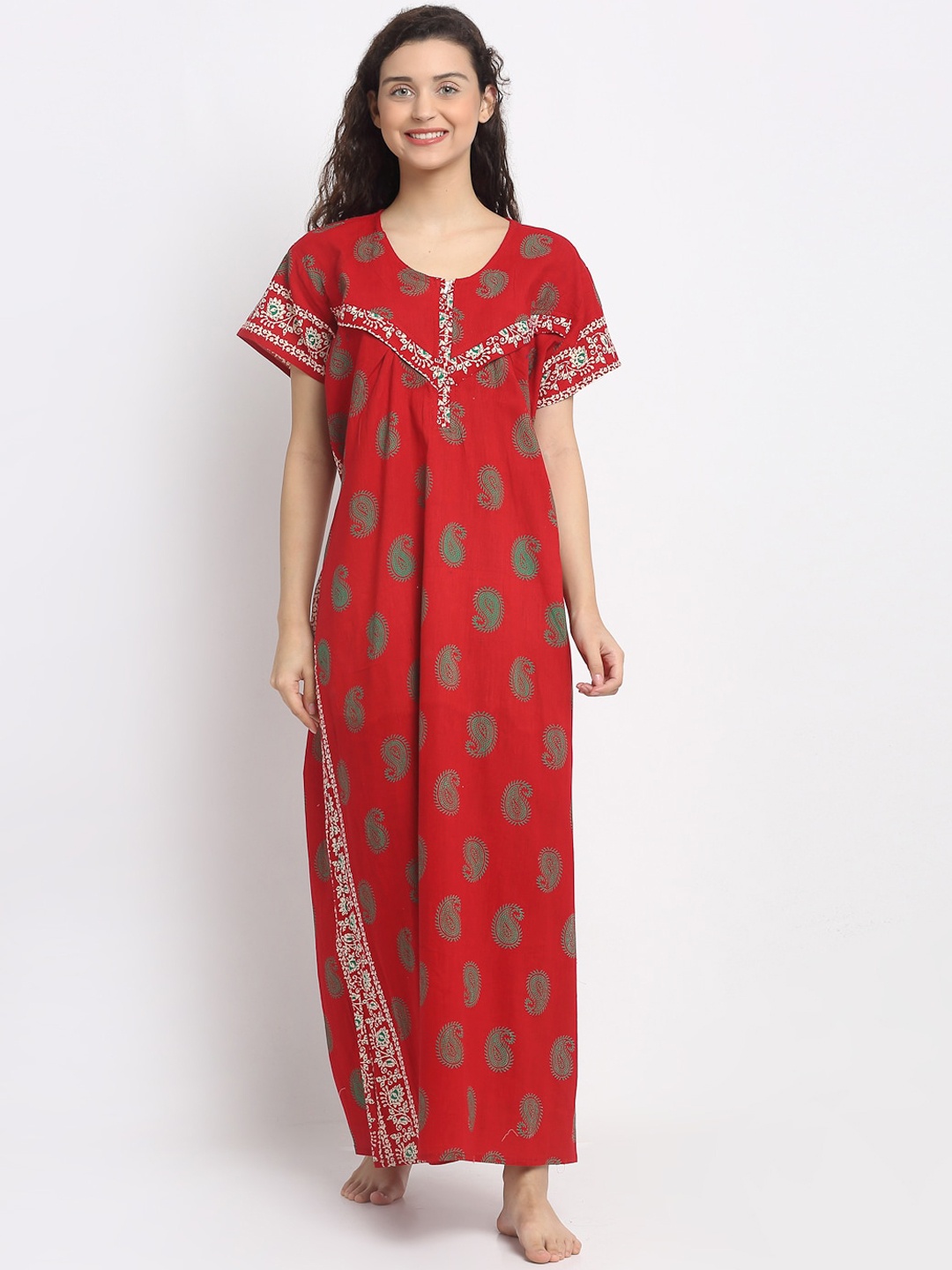 

Secret Wish Women Red Printed Nighty