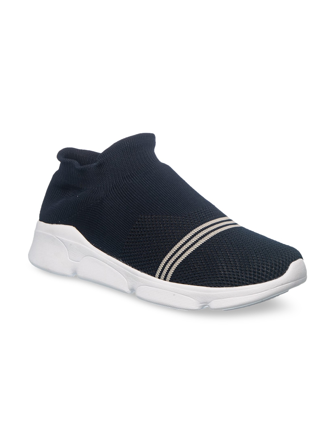 

Khadims Men Navy Blue Woven Design Slip-On Sneakers