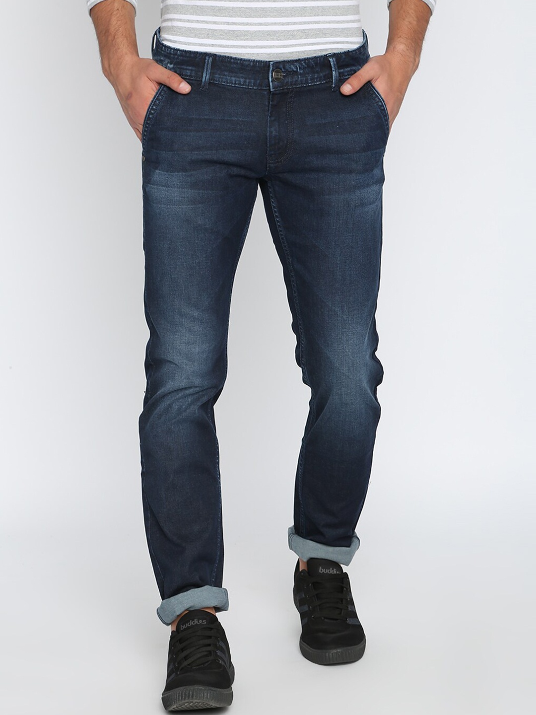 

Basics Men Navy Blue Skinny Fit Low-Rise Clean Look Jeans