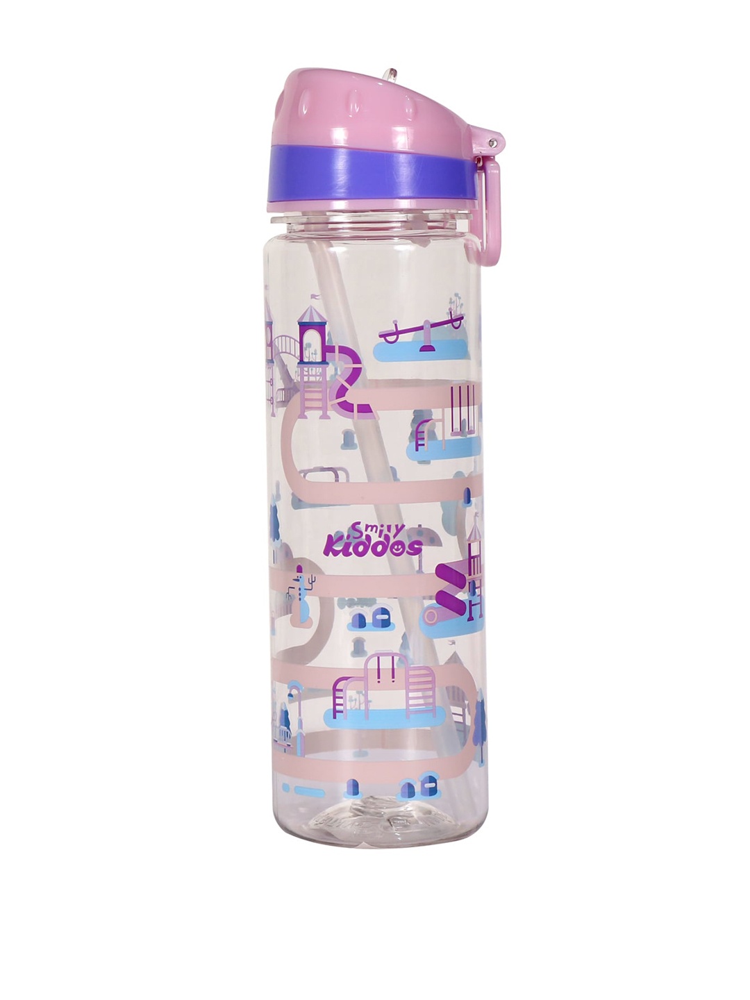 

Smily Kiddos Kids Pink & White Printed Sipper Water Bottle 500 ML