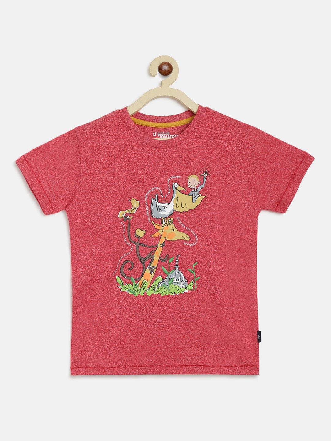 

Lil Tomatoes Boys Red Printed Round Neck T-shirt
