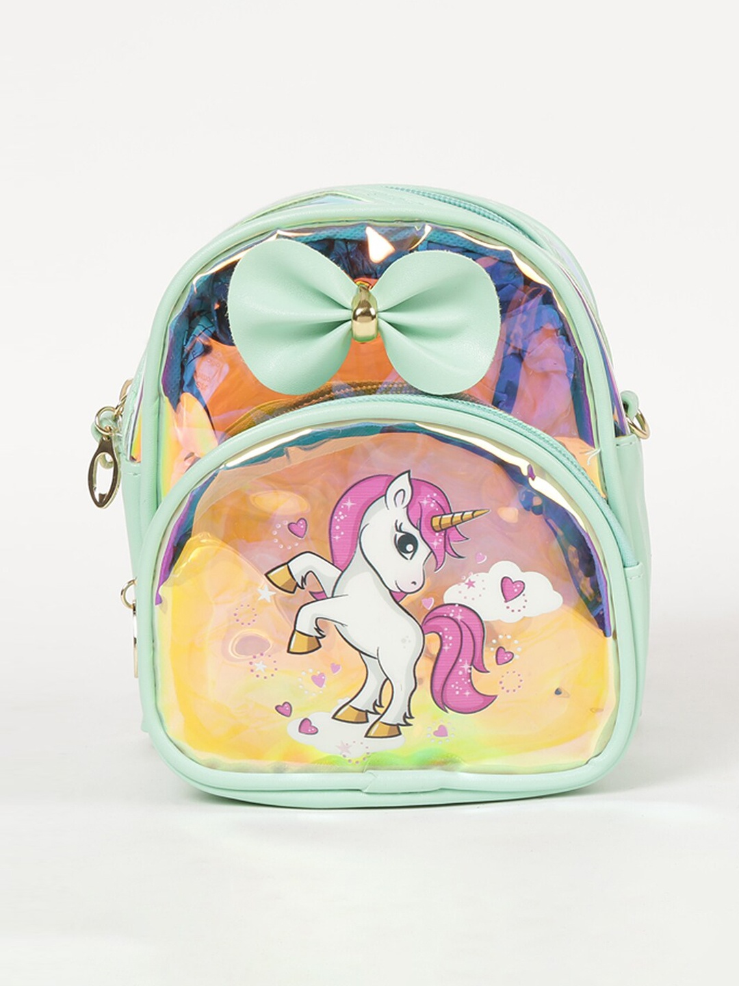 

Ginger by Lifestyle Women Olive Green & Pink Graphic Backpacks