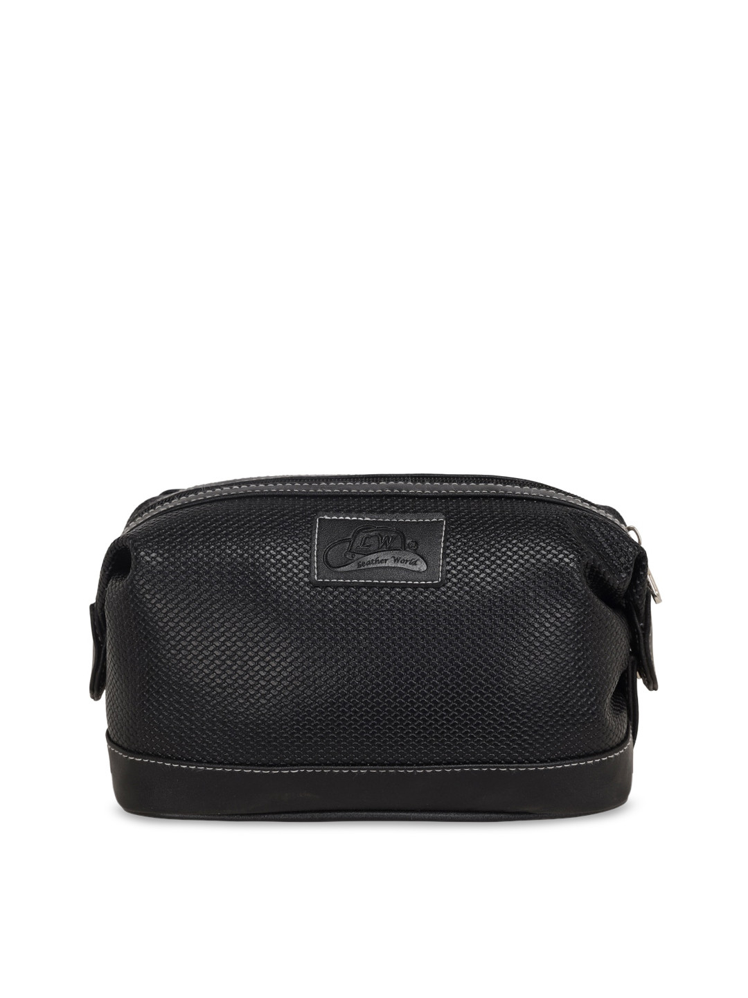 

Leather World Unisex Black Solid Travel Pouch