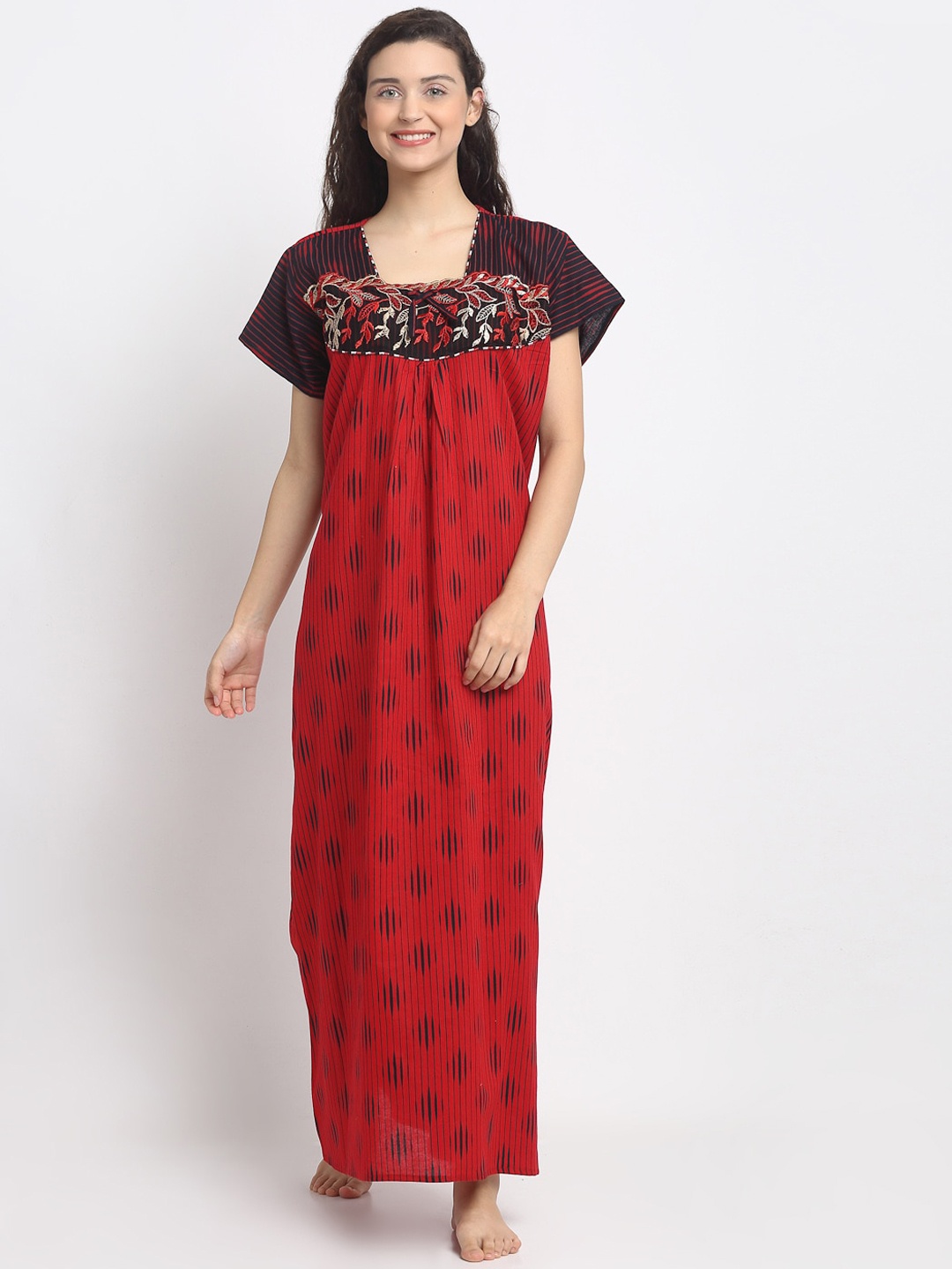 

Secret Wish Women Red Printed Maxi