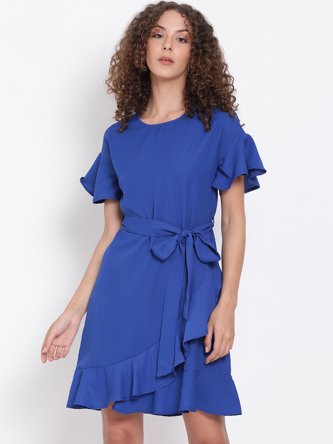 

Oxolloxo Women Blue Solid A-Line Dress