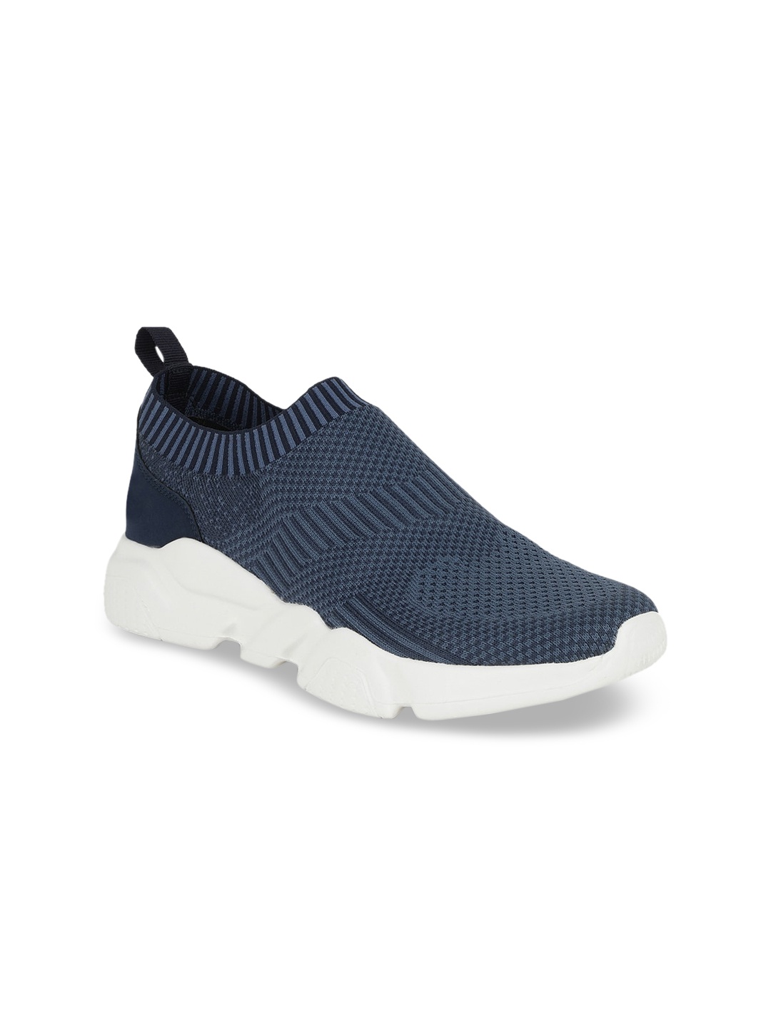 

North Star Men Navy Blue Woven Design Slip-On Sneakers