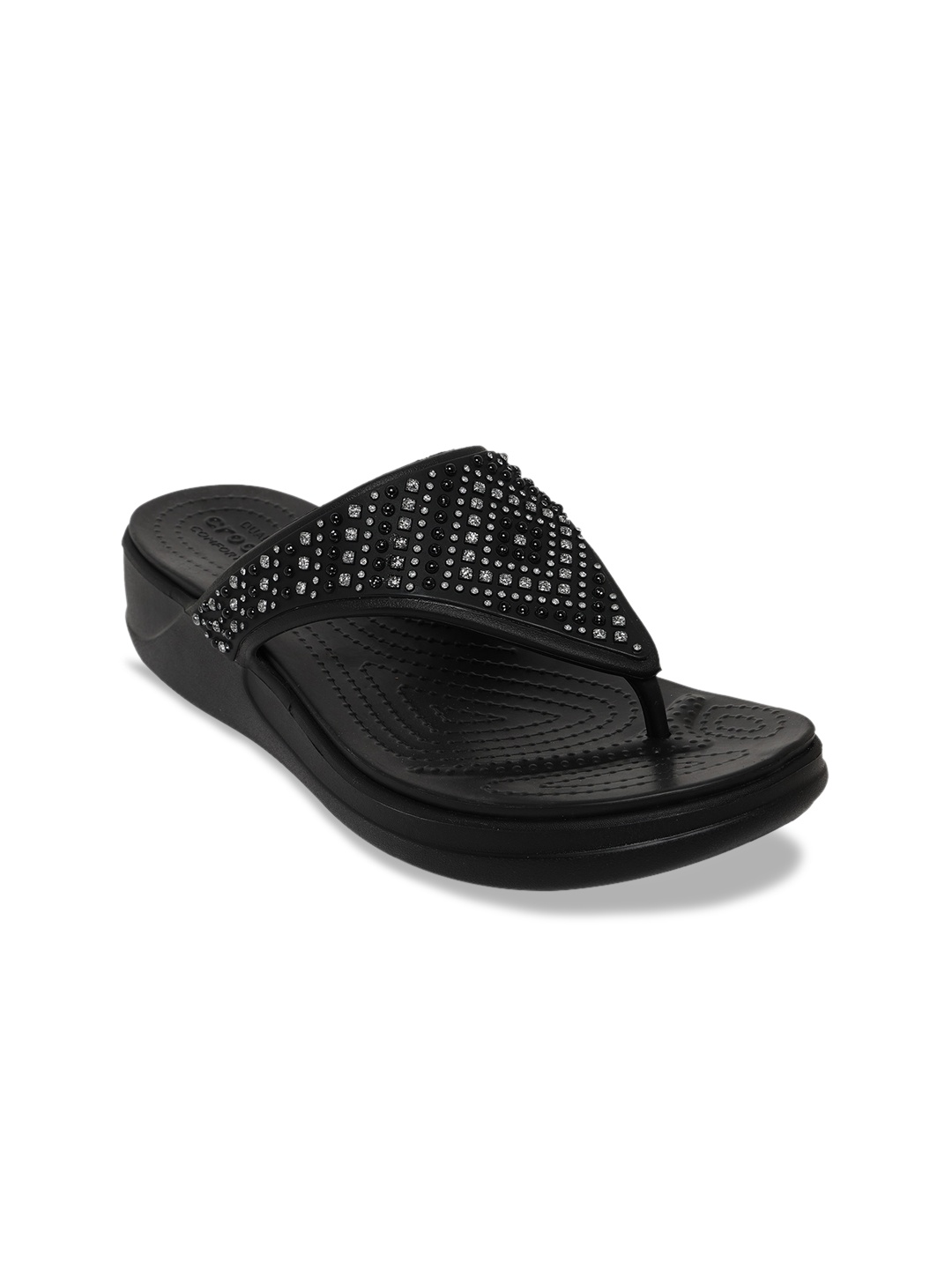 

Crocs Monterey Women Black Embellished Comfort Heels