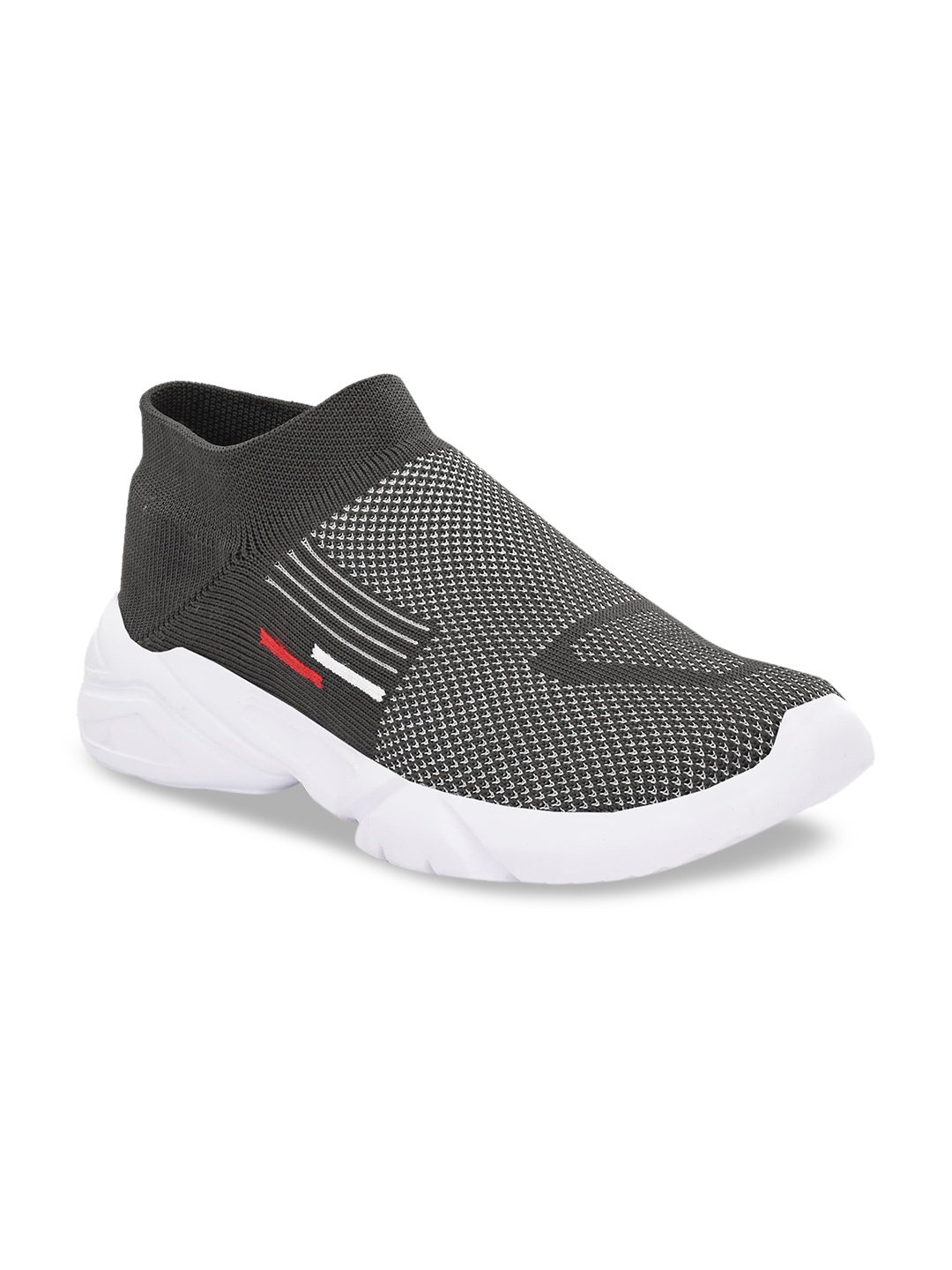 

MENGLER Men Grey & White Textile Walking Shoes
