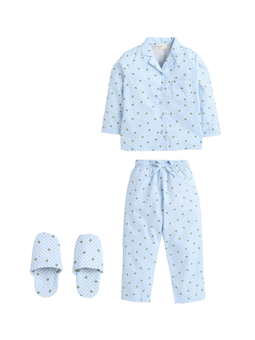 

PICCOLO Girls Blue & Green Printed Night suit