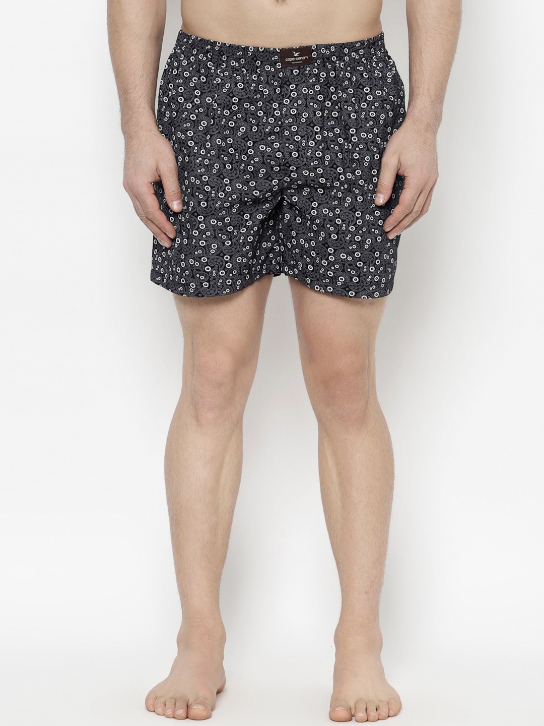 

cape canary Men Black & White Printed BoxersCCAMBXPAISLEYBLK