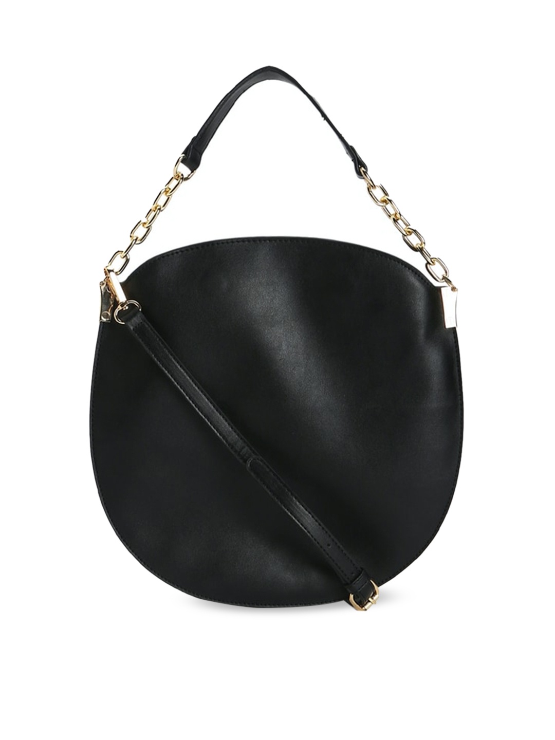 

FOREVER 21 Black Solid Faux Leather Crossbody Bag