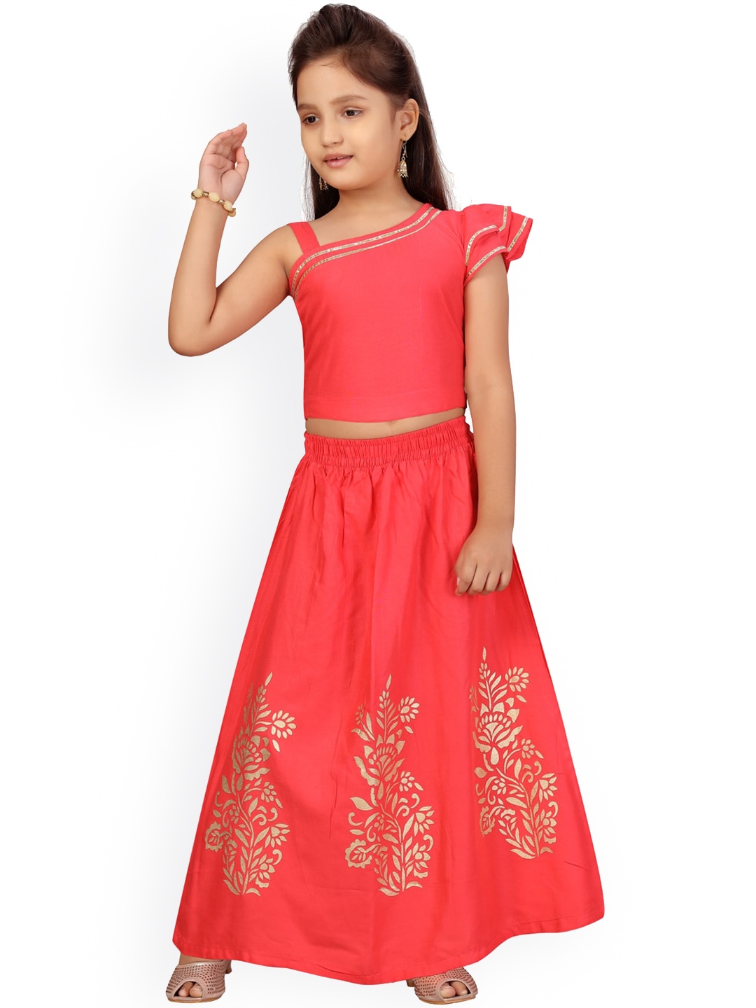 

Aarika Red Ready to Wear Lehenga with Blouse