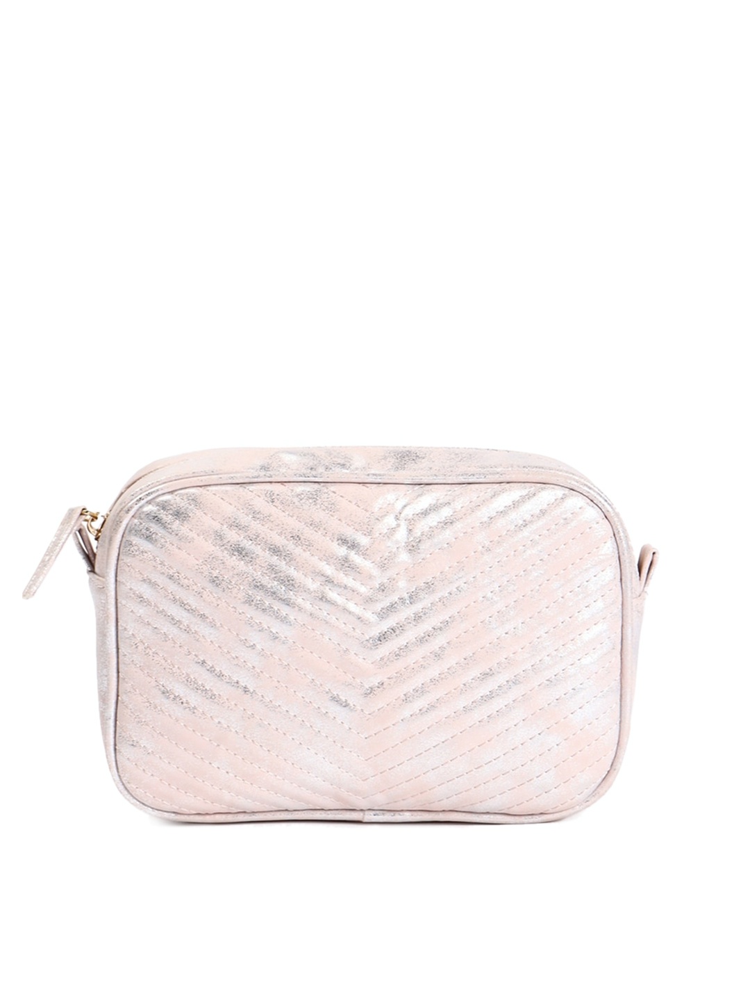 

FOREVER 21 Beige Self Design Quilted Pouch