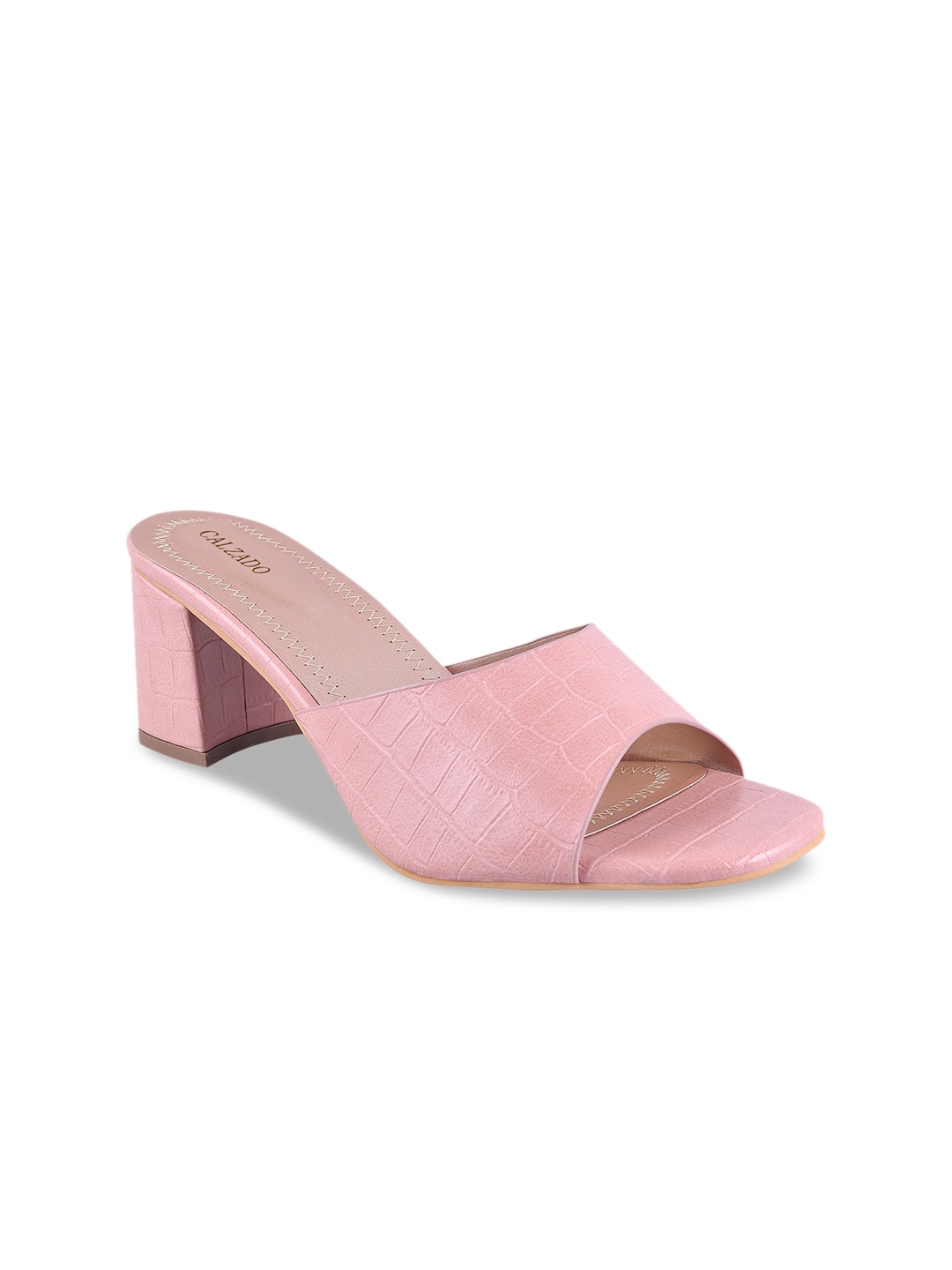 

CALZADO Women Pink Textured Block Heels