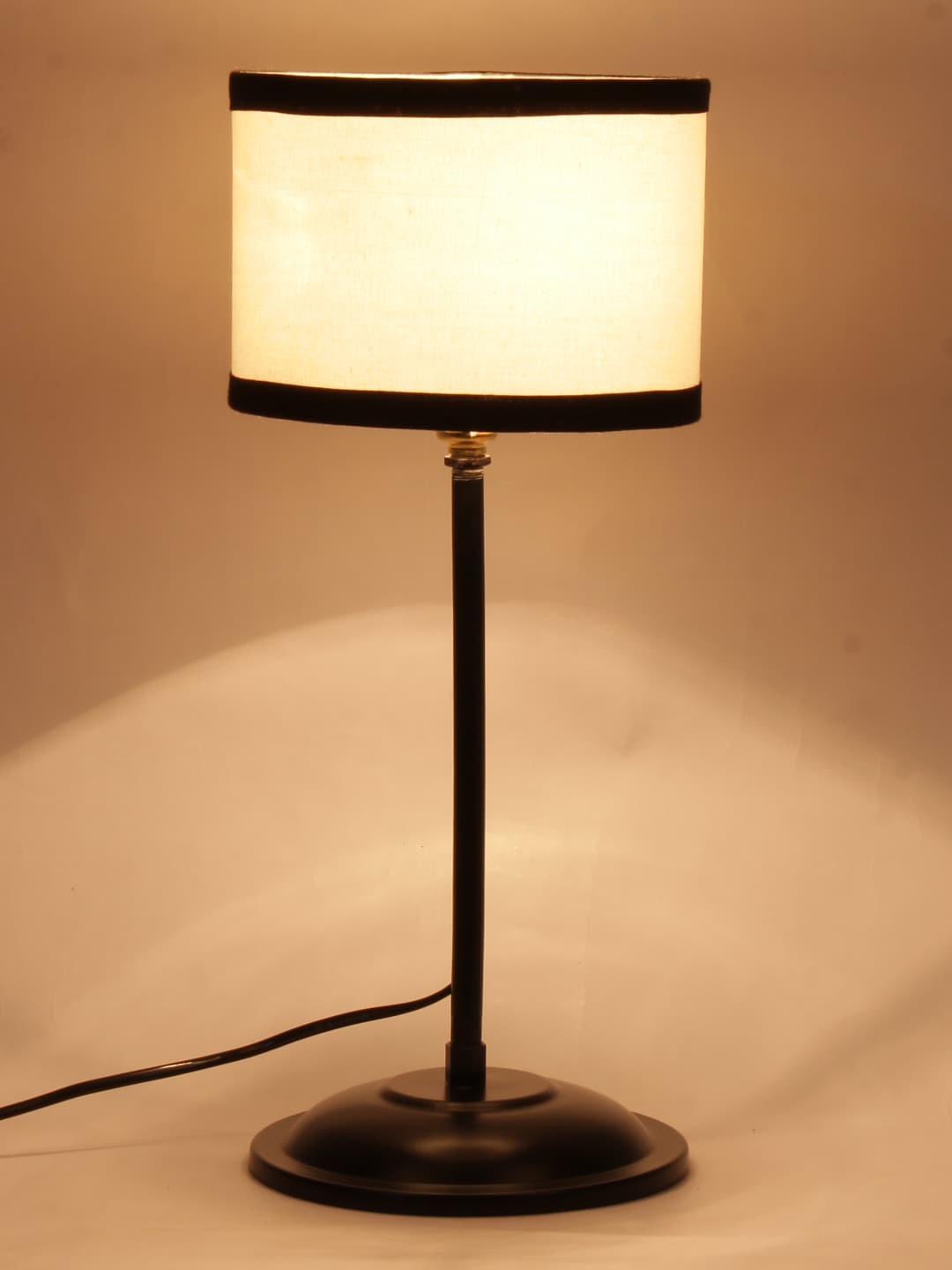 

Devansh White & Black Solid Traditional Buffet Table Lamp with Shade