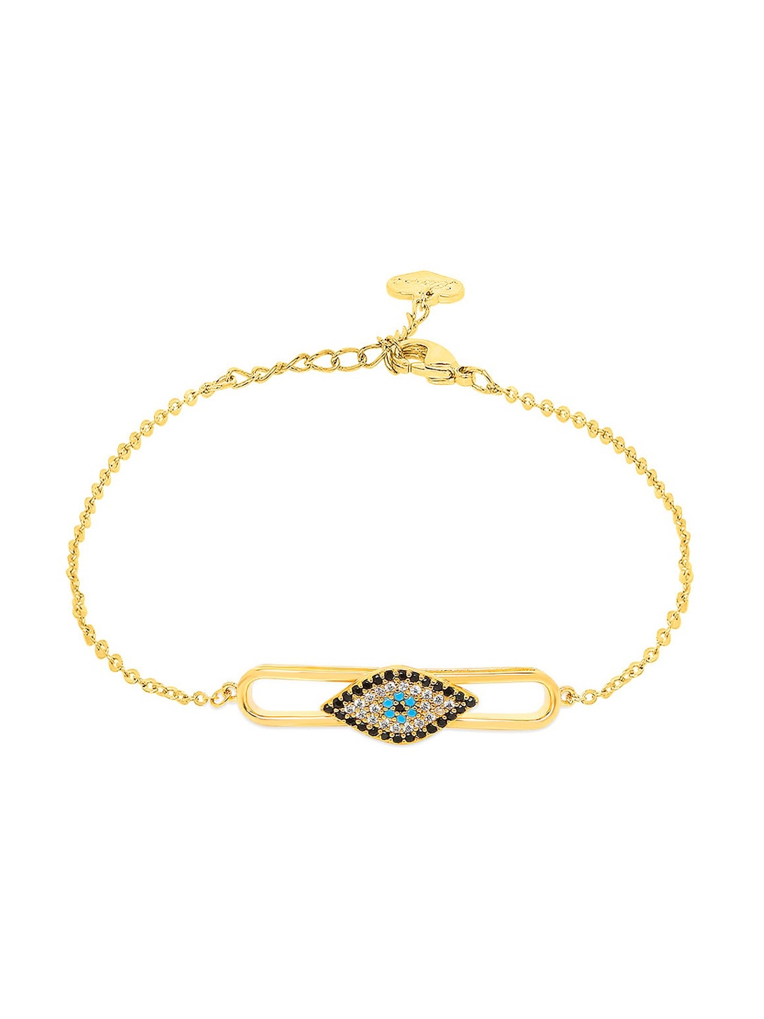 

Moon Dust Blue & Black 22K Gold-Plated Evil Eye Charm Bracelet