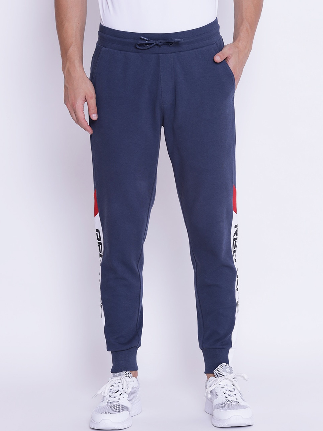 

Red Tape Men Navy Blue Brand Logo Printed Joggers