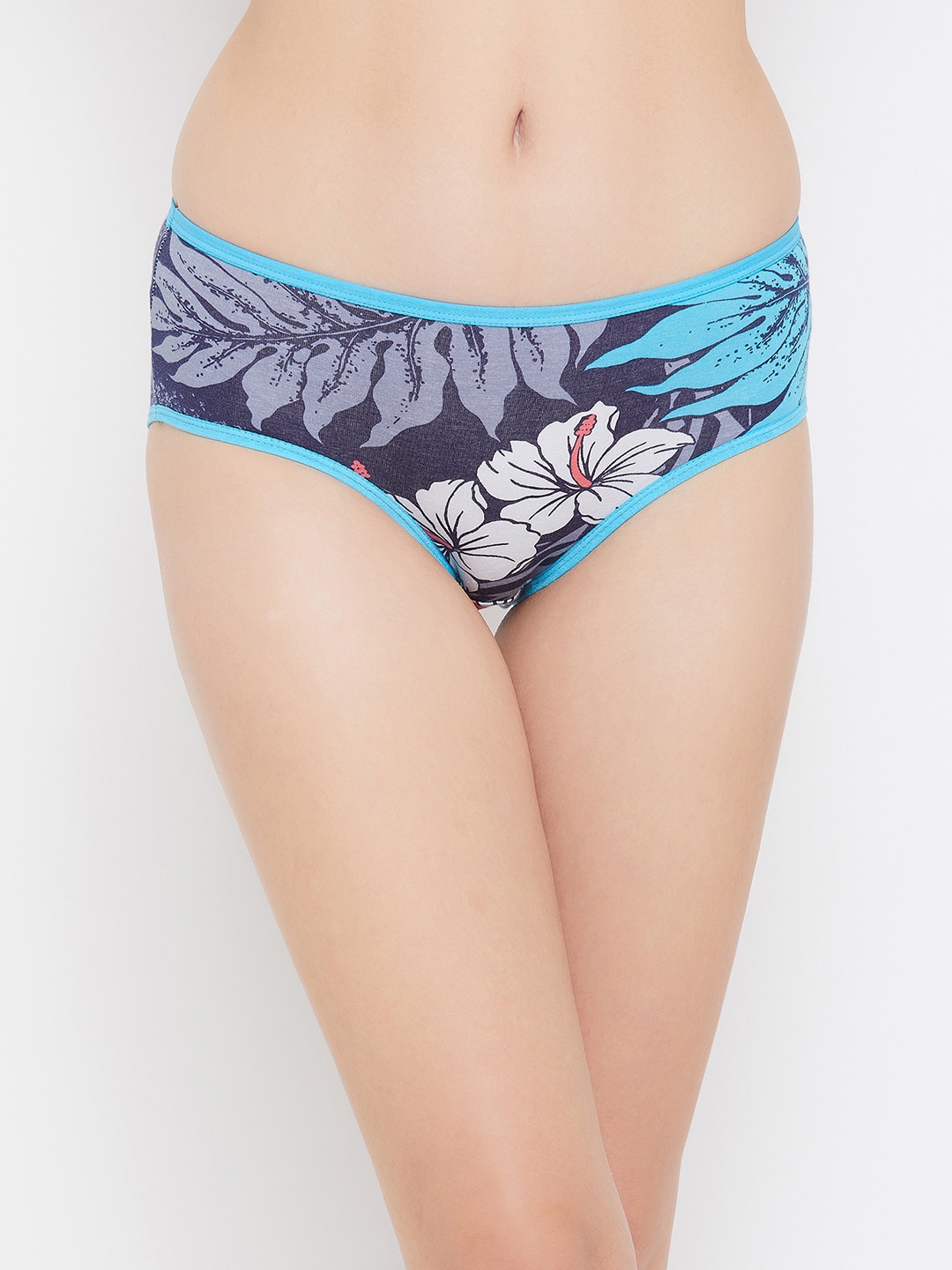 

Clovia Women Blue & White Floral Printed Hipster Briefs-PN2854F08S