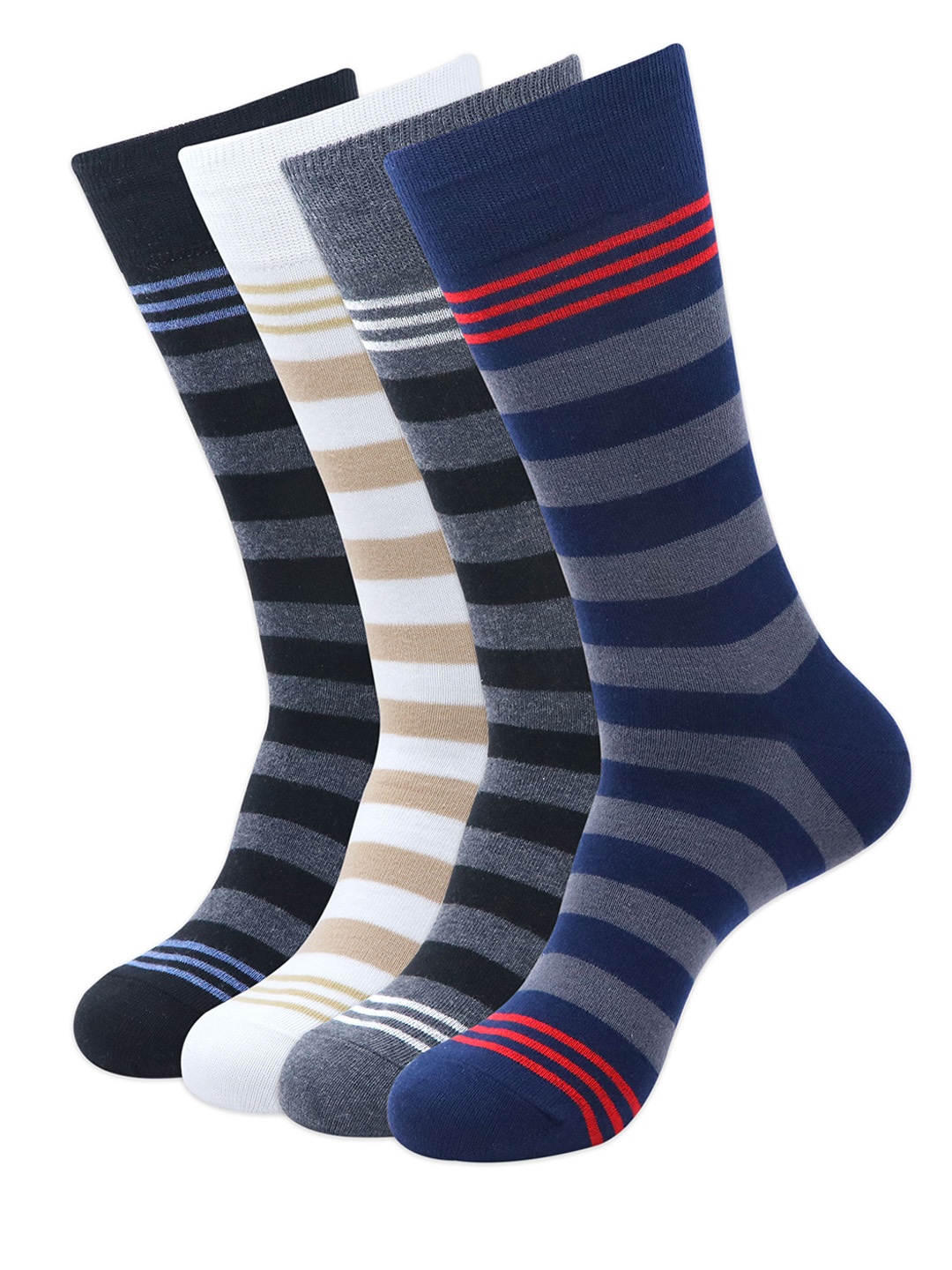 Balenzia Men Pack Of 4 Assorted Calf-Length Socks