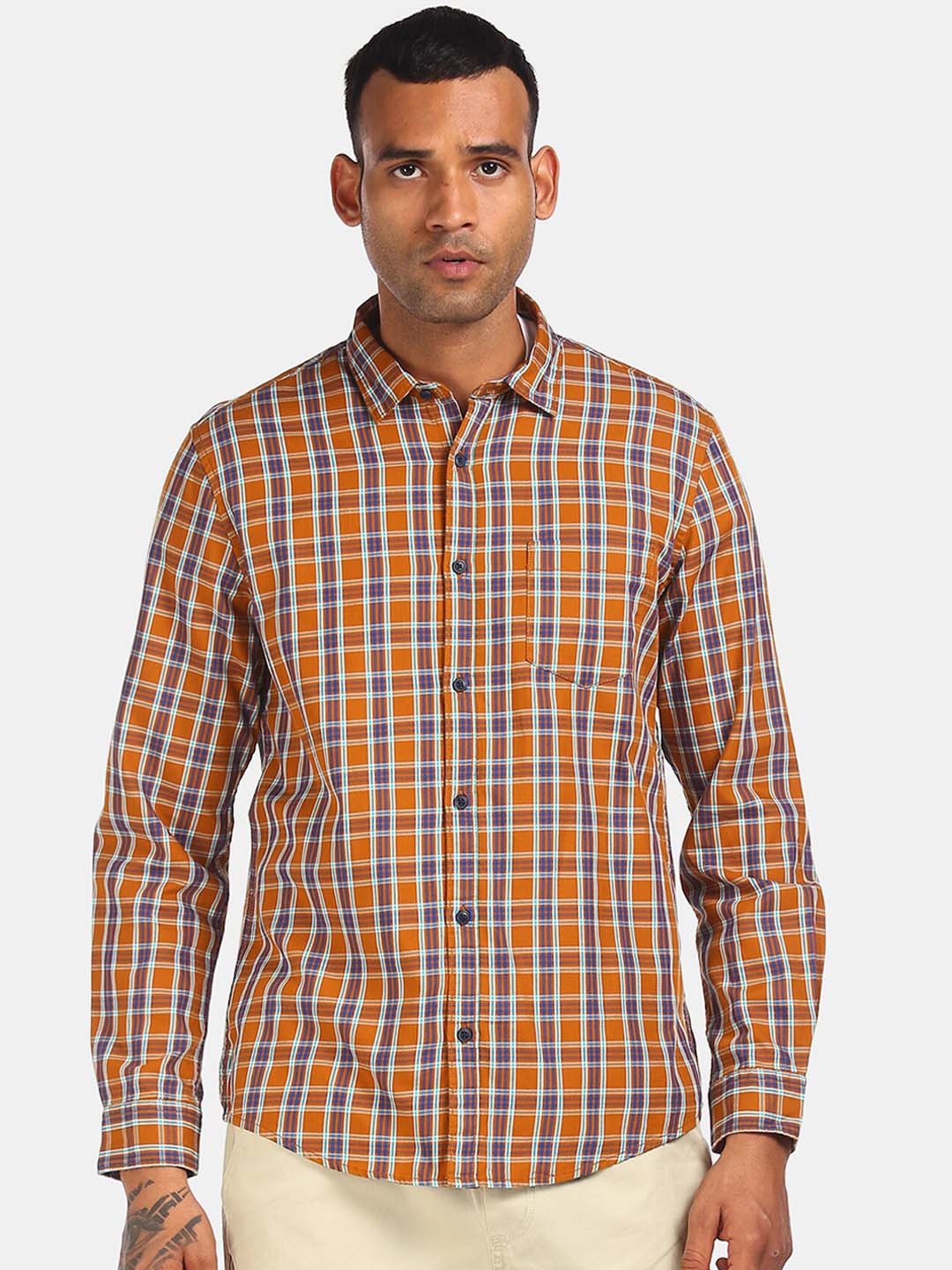 

Ruggers Men Multicoloured Regular Fit Checked Casual Shirt, Multi