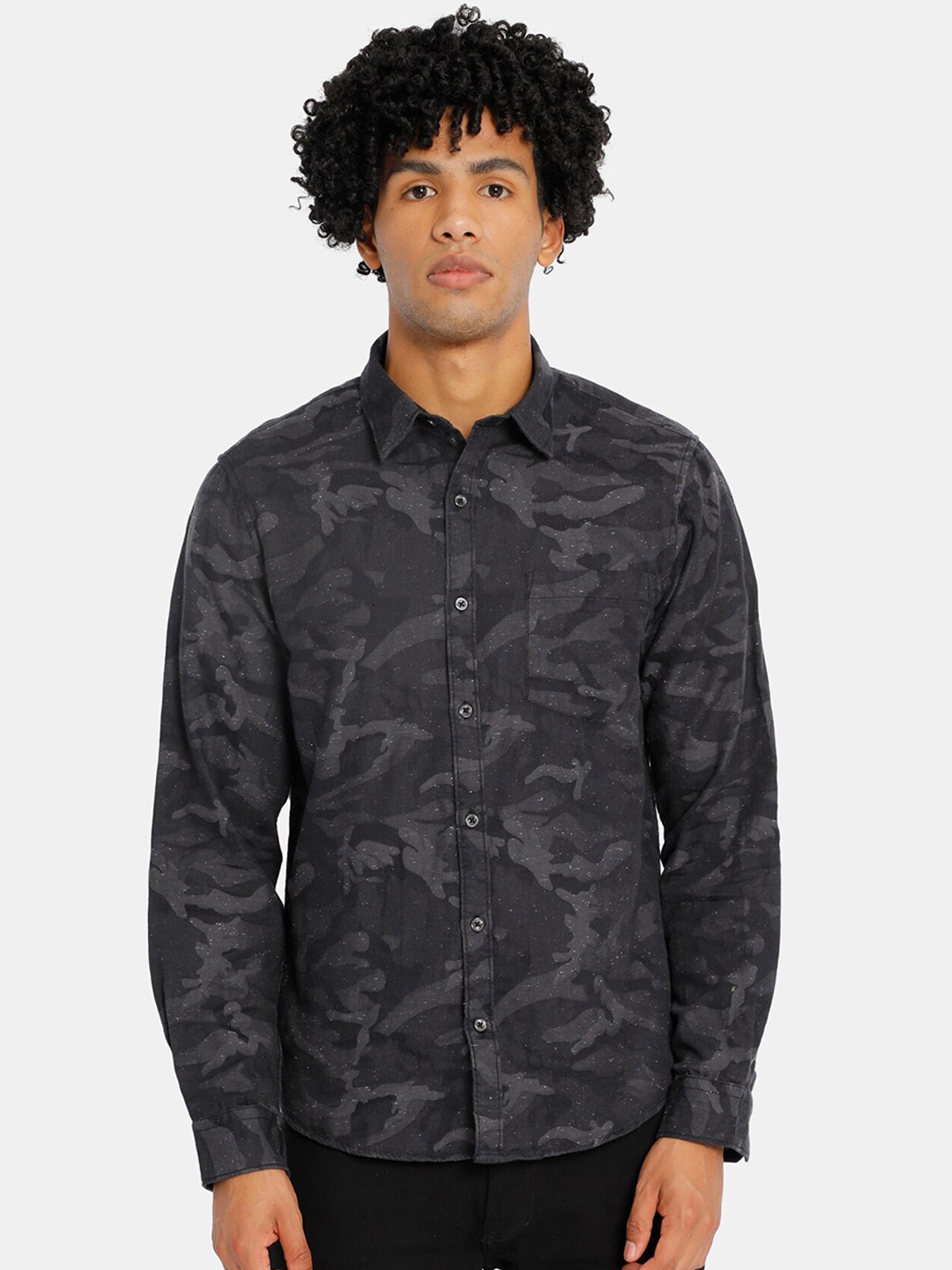 

Ruggers Men Grey Regular Fit Printed Casual Shirt