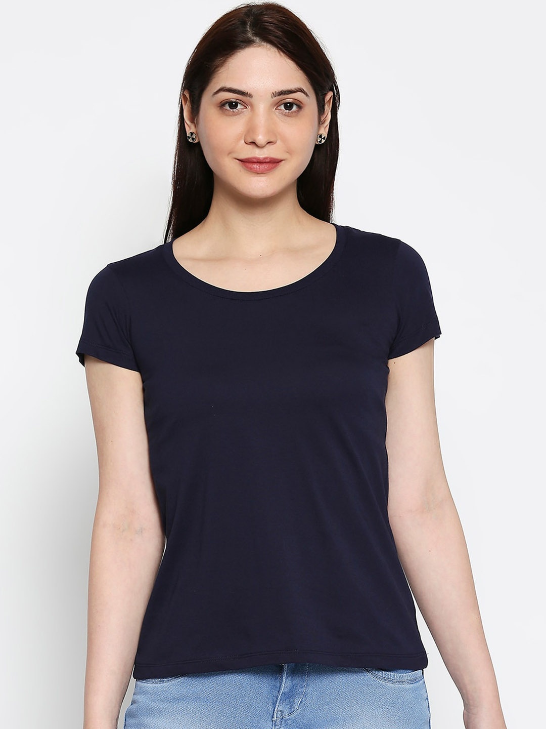 

AMMARZO Navy Blue Indigo Regular Top