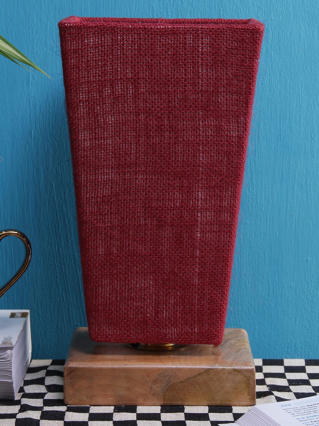 

Devansh Rust & Gold-Toned Solid Traditional Column Table Lamp with Shade