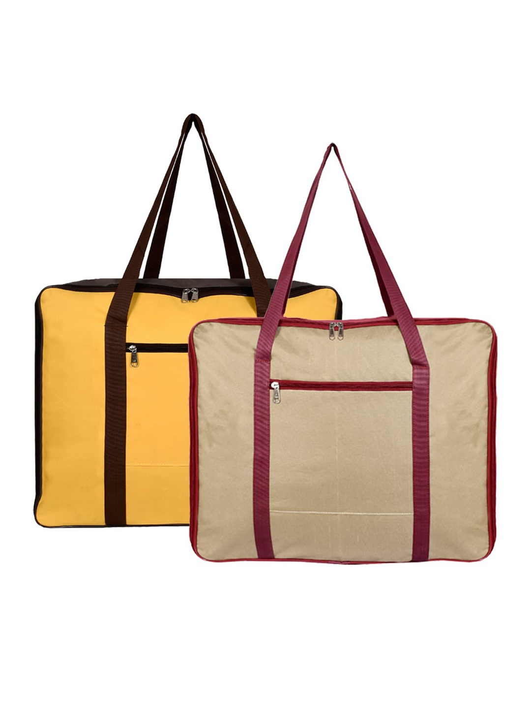 

Kuber Industries Set of 2 Solid Foldable Underbed Storage Organisers, Brown