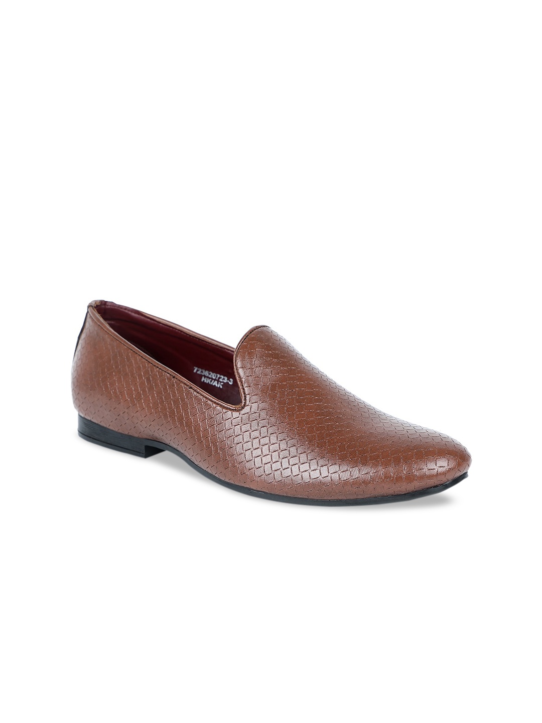 

Khadims Men Brown Textured Loafers