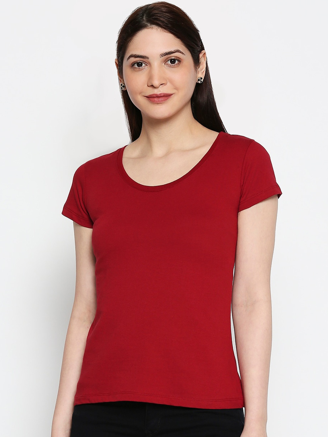 

AMMARZO Maroon Solid Regular Top