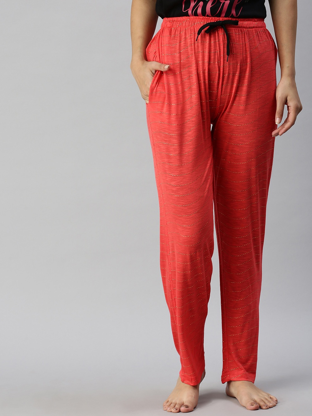 

Kryptic Women Orange & Gold-Coloured Printed Lounge Pants