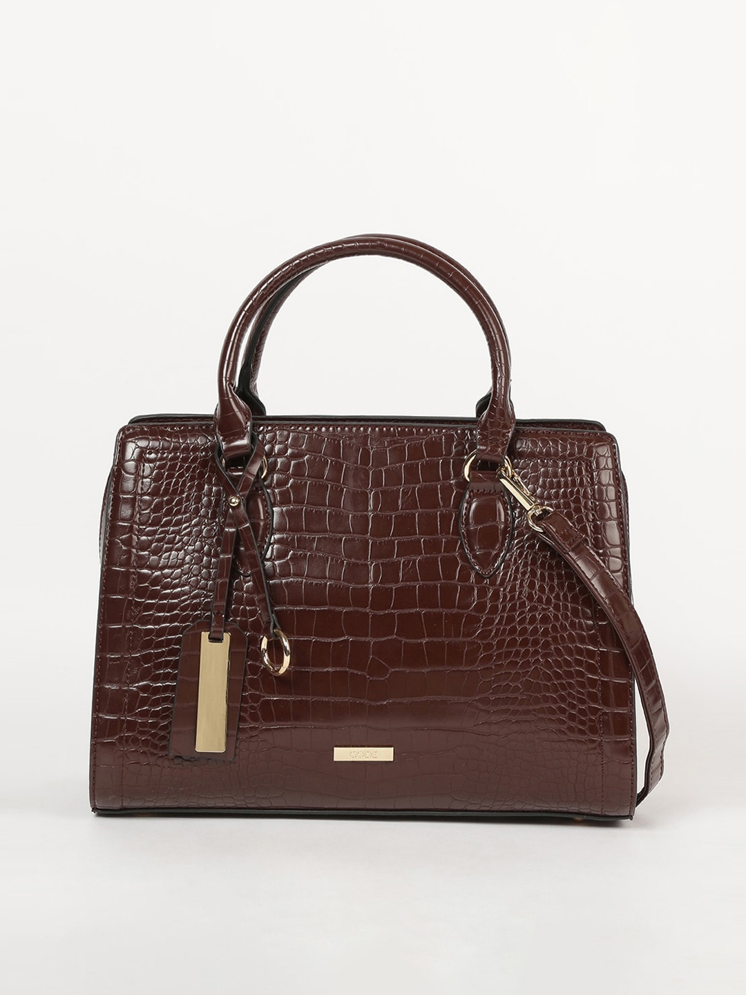 

CODE by Lifestyle Coffee Brown Textured Handheld Bag