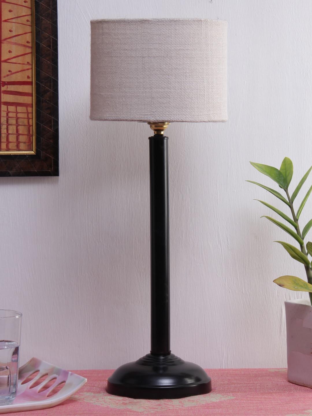 

Devansh White Solid Traditional Buffet Table Lamp with Shade