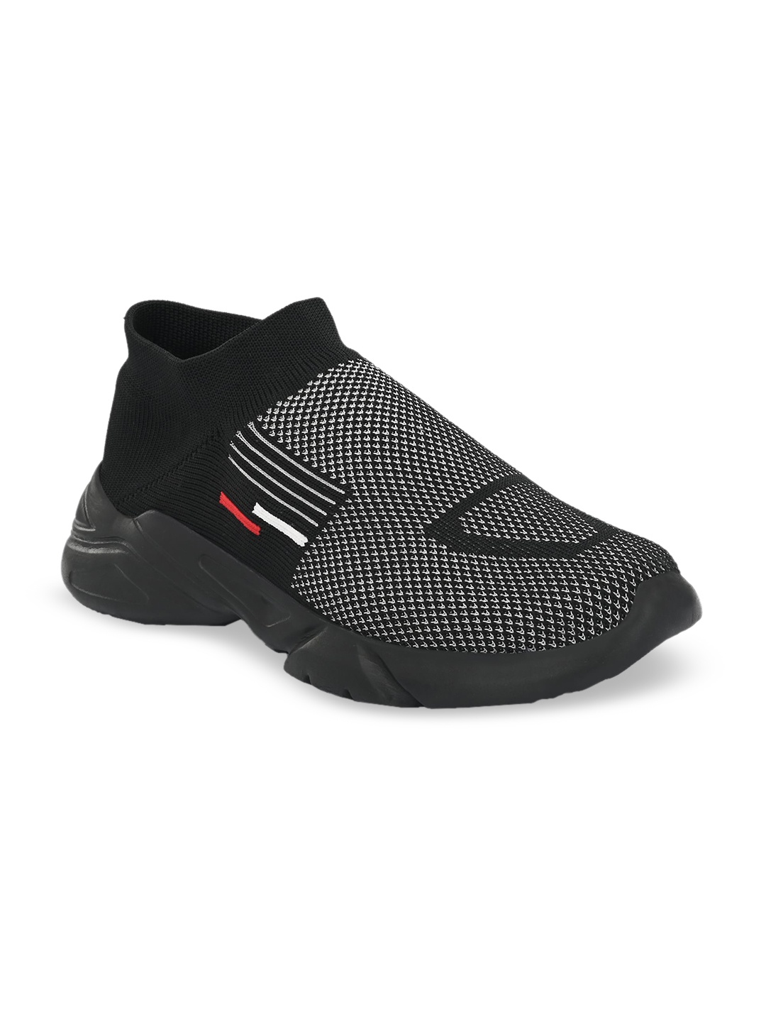 

MENGLER Men Black Textile Walking Shoes