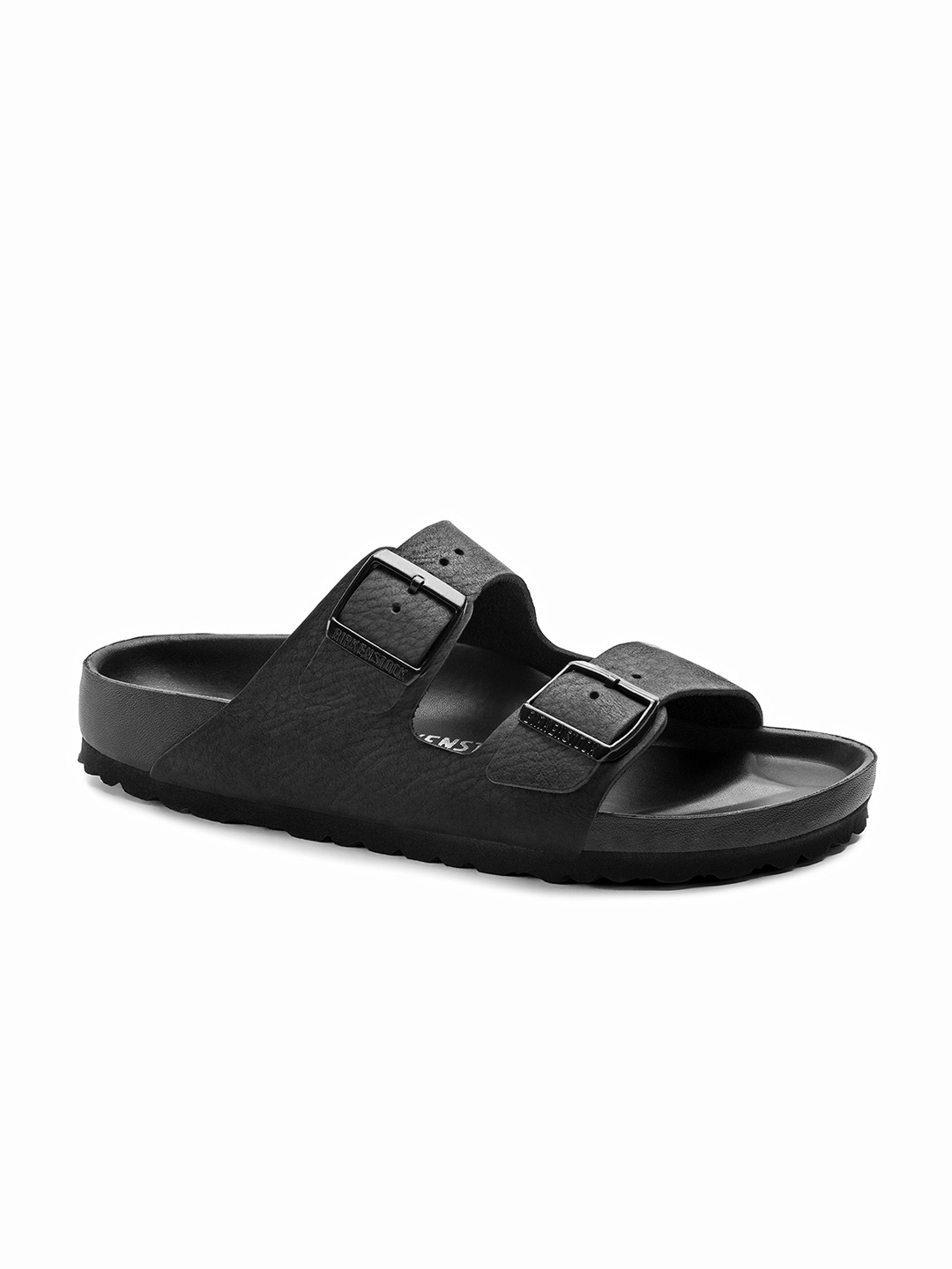 

Birkenstock Unisex Arizona Natural Leather Black Regular Width Sandals