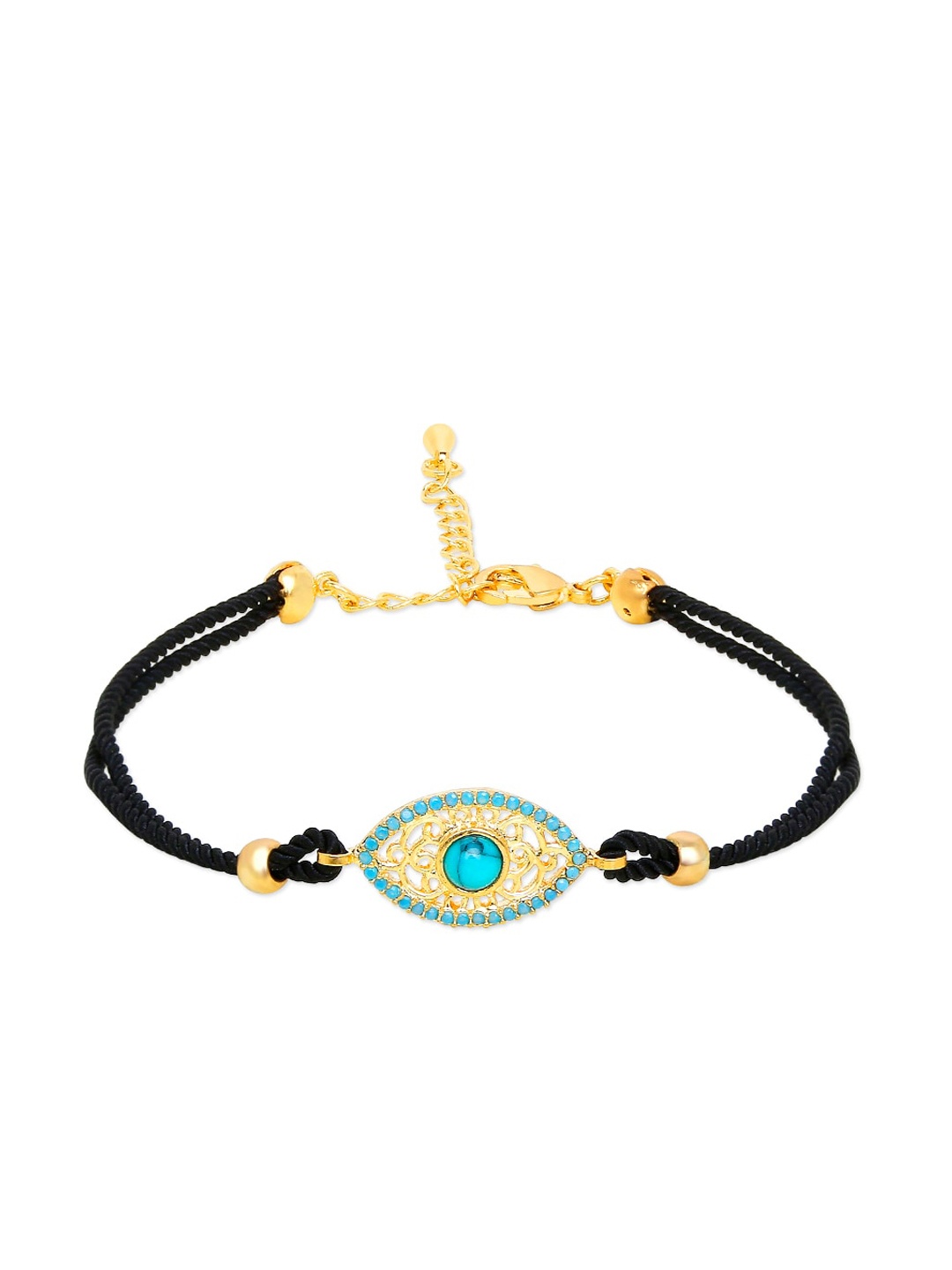 Moon Dust 22K Gold-Plated & Blue AD Wraparound Bracelet