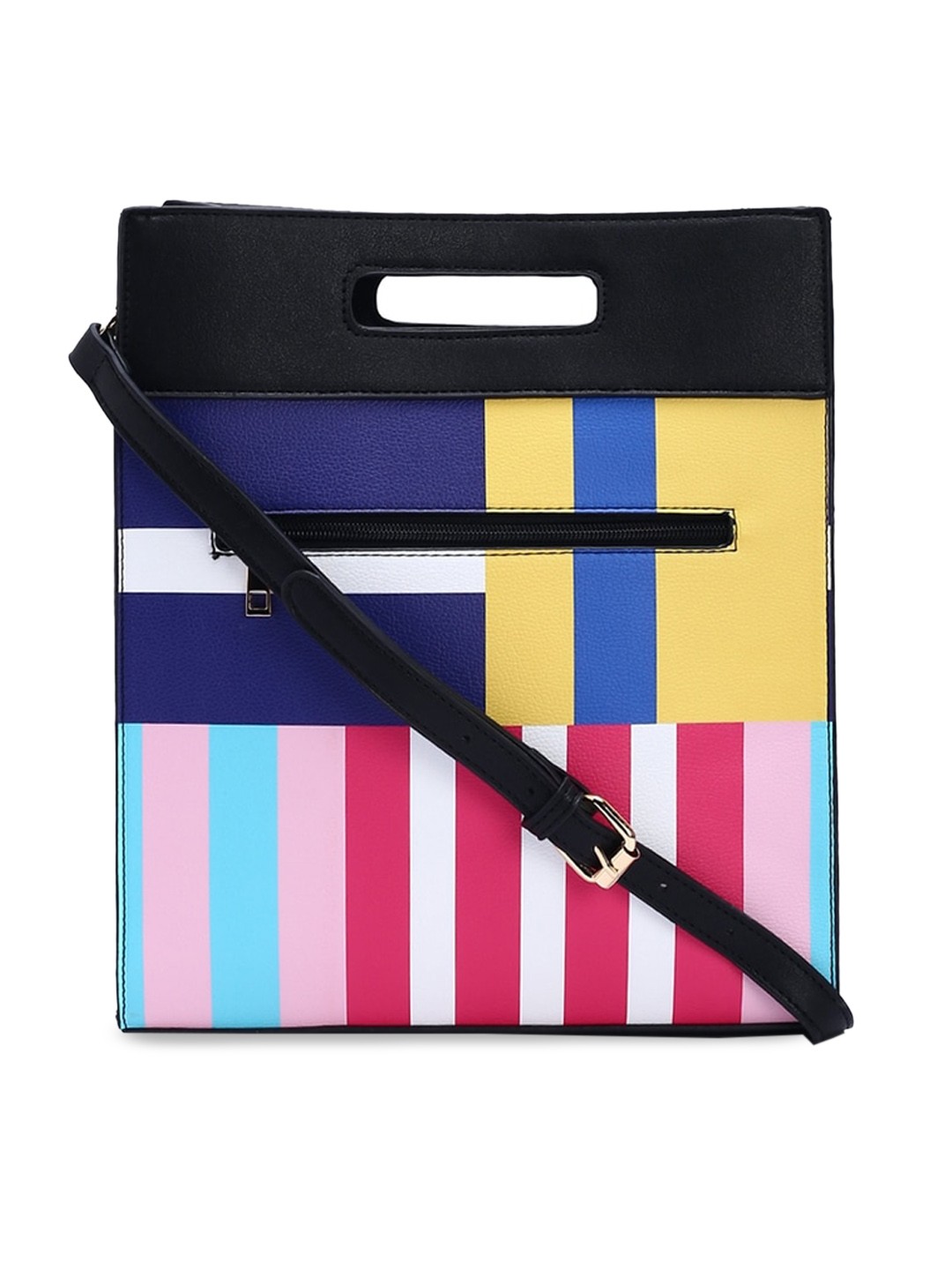 

FOREVER 21 Multicoloured Striped Sling Bag, Multi