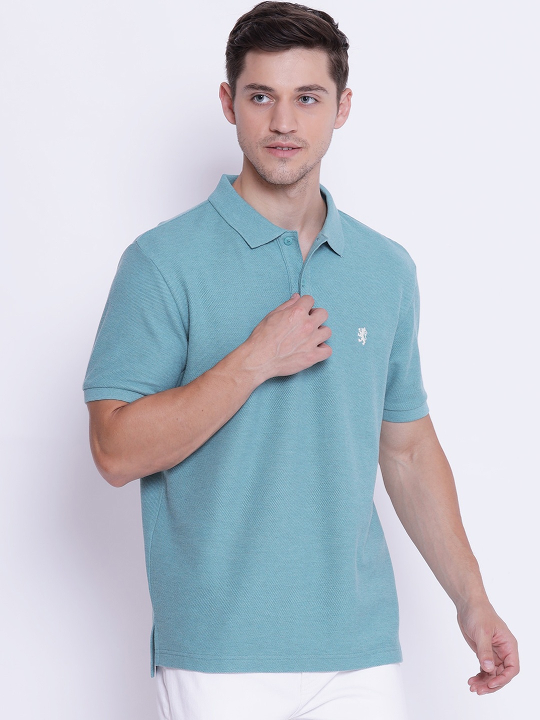 Red Tape Men Green Solid Polo Collar T-shirt